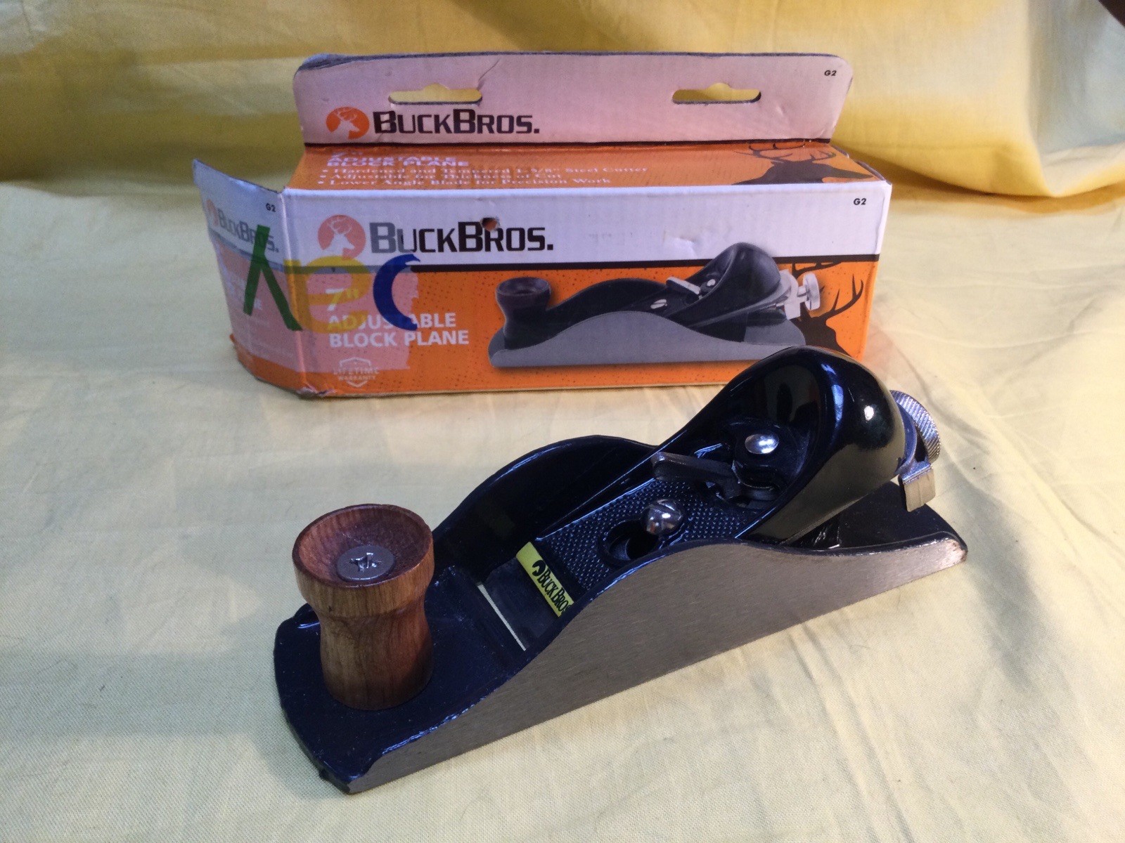 Vintage Buck Bros. 7" Adjustable Block Plane G2 Cast Iron Hand Wood Tool w Box