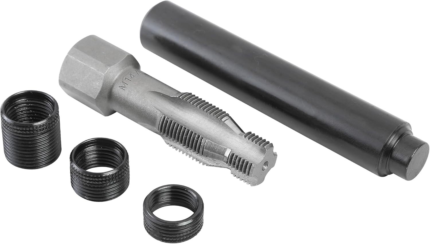25647 5-Piece Spark Plug Saver, M14-1.25 Thread Reamer and Thread Inserts, In...