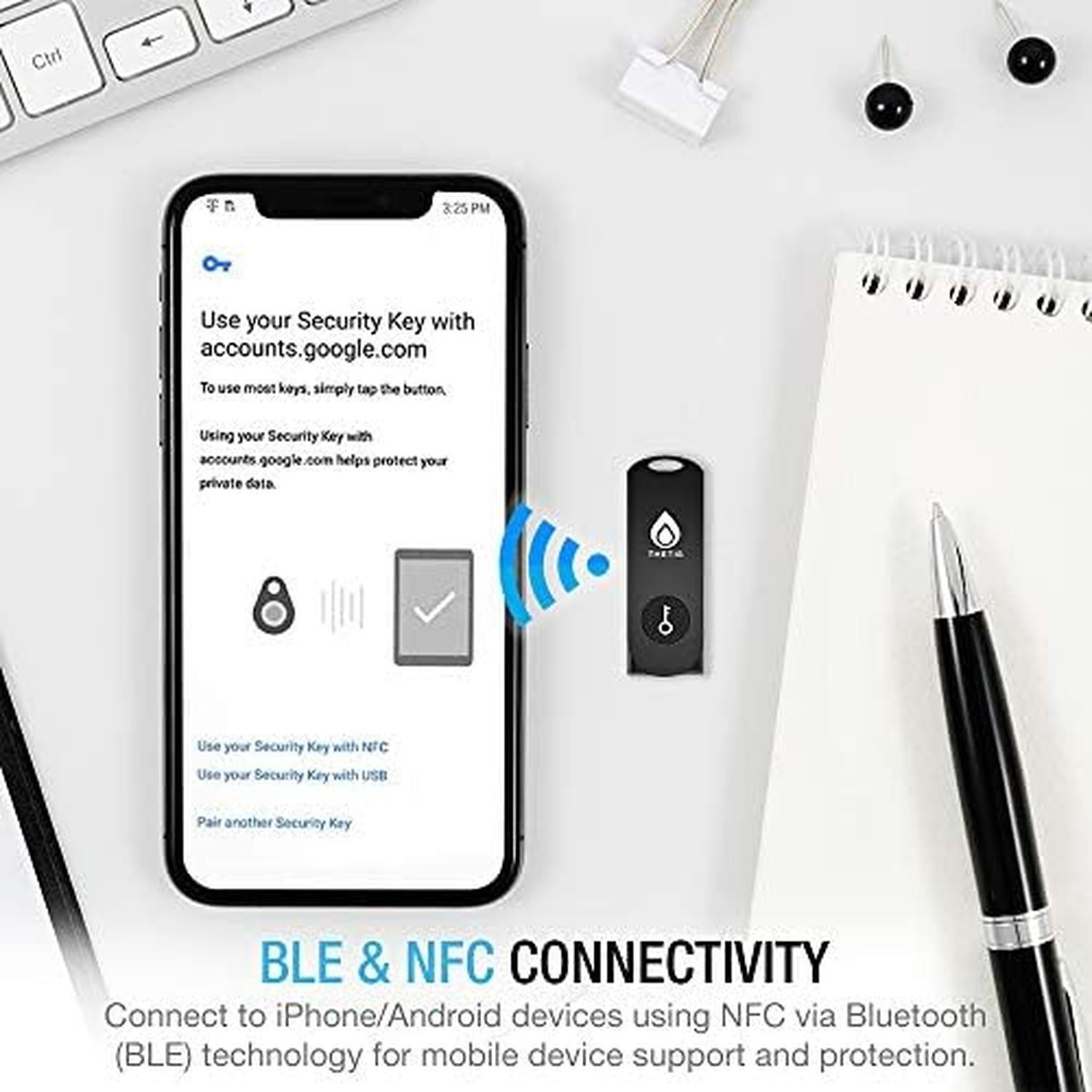 Thetis Security Key - U2F and FIDO2, USB A, Two Factor Authenticator with Blu...
