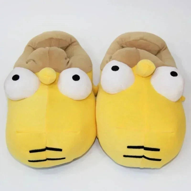 28cm The Simpsons Plush Cotton Slippers Winter Warm Non-Slip Home Shoes Gift