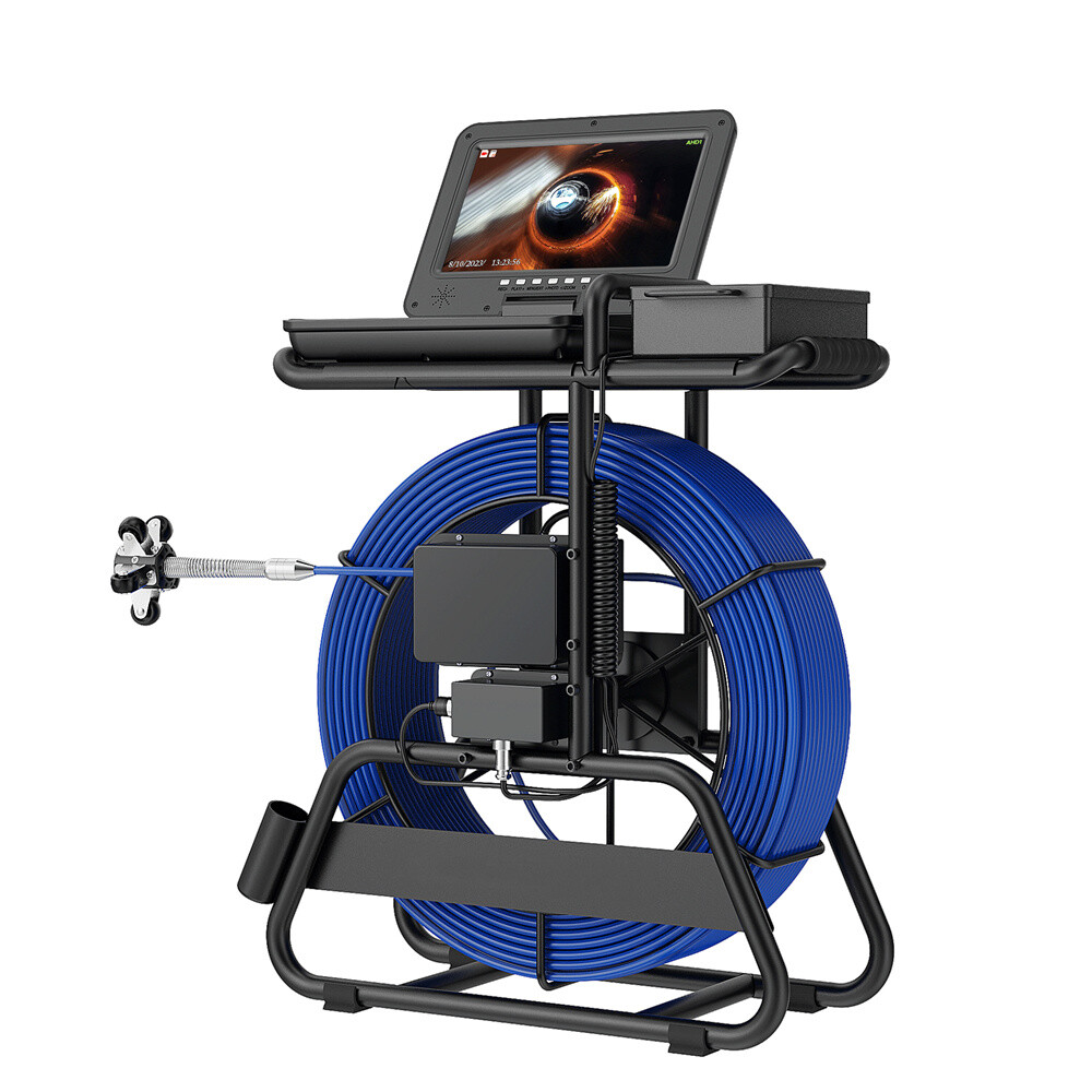 100m Sewer Pipe Inspection Camera 512hz Self-leveling Pipe Camera 10" Display