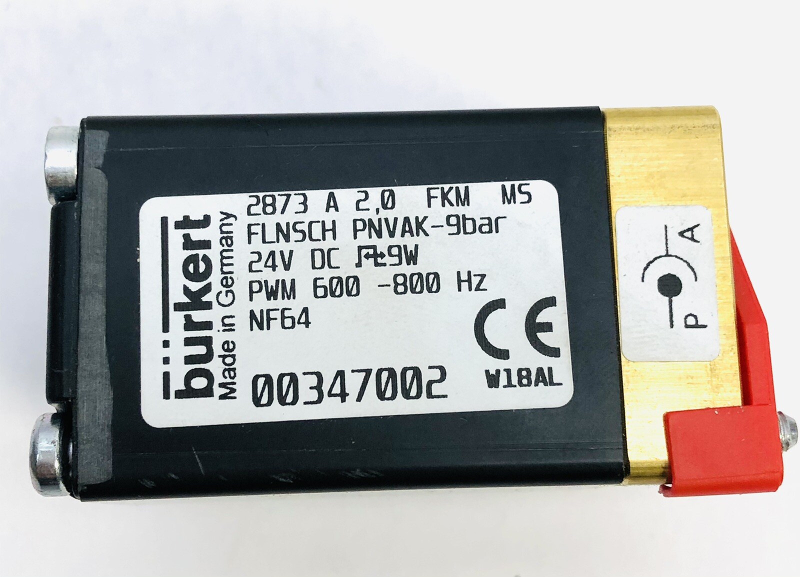 BURKERT 00347002 TYPE 2873 A 2.0 FKM NS SOLENOID CONTROL VALVE