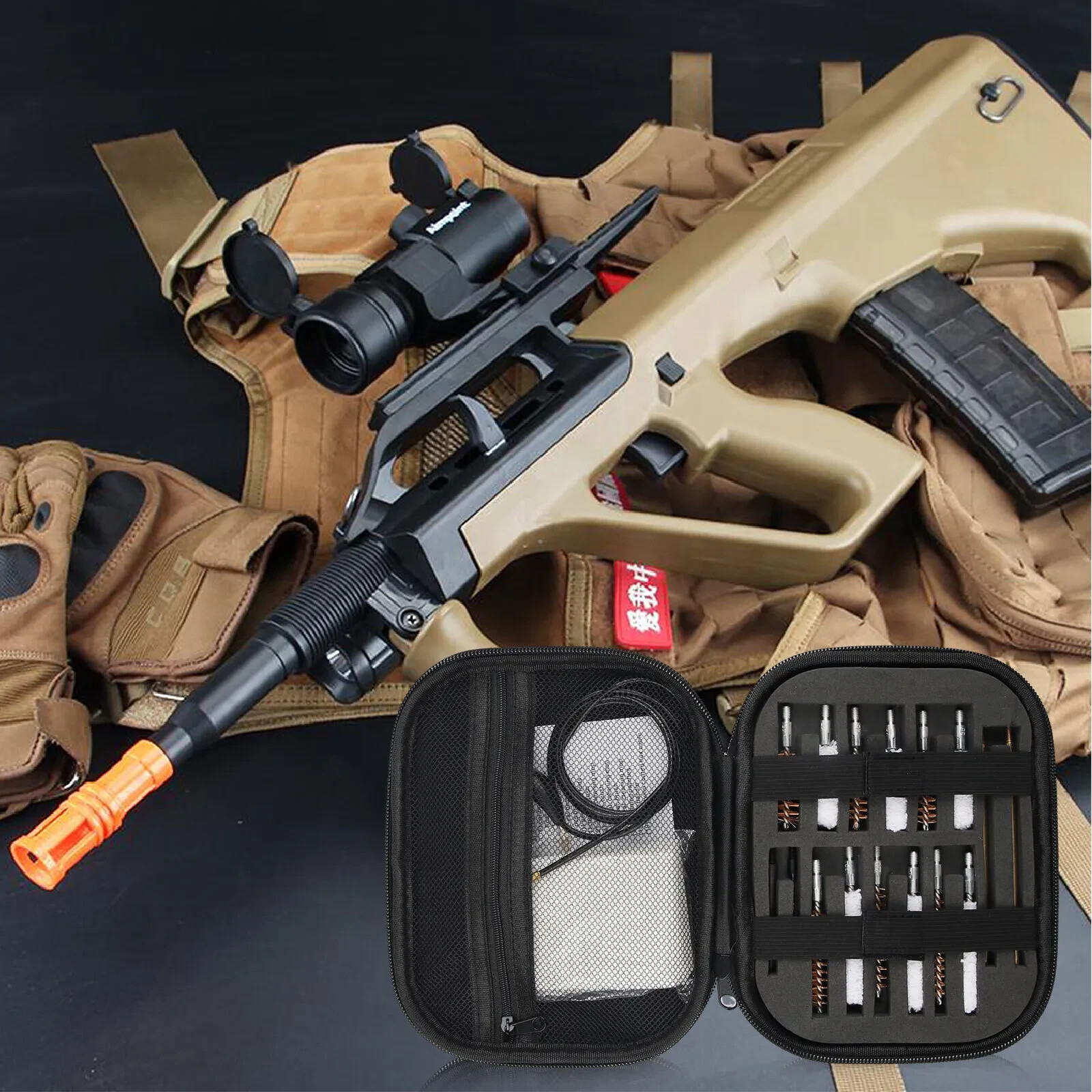 For Gun Handgun Pistol Rifle 43 Pcs Cleaning Kit Set 22.357.38.45.40
