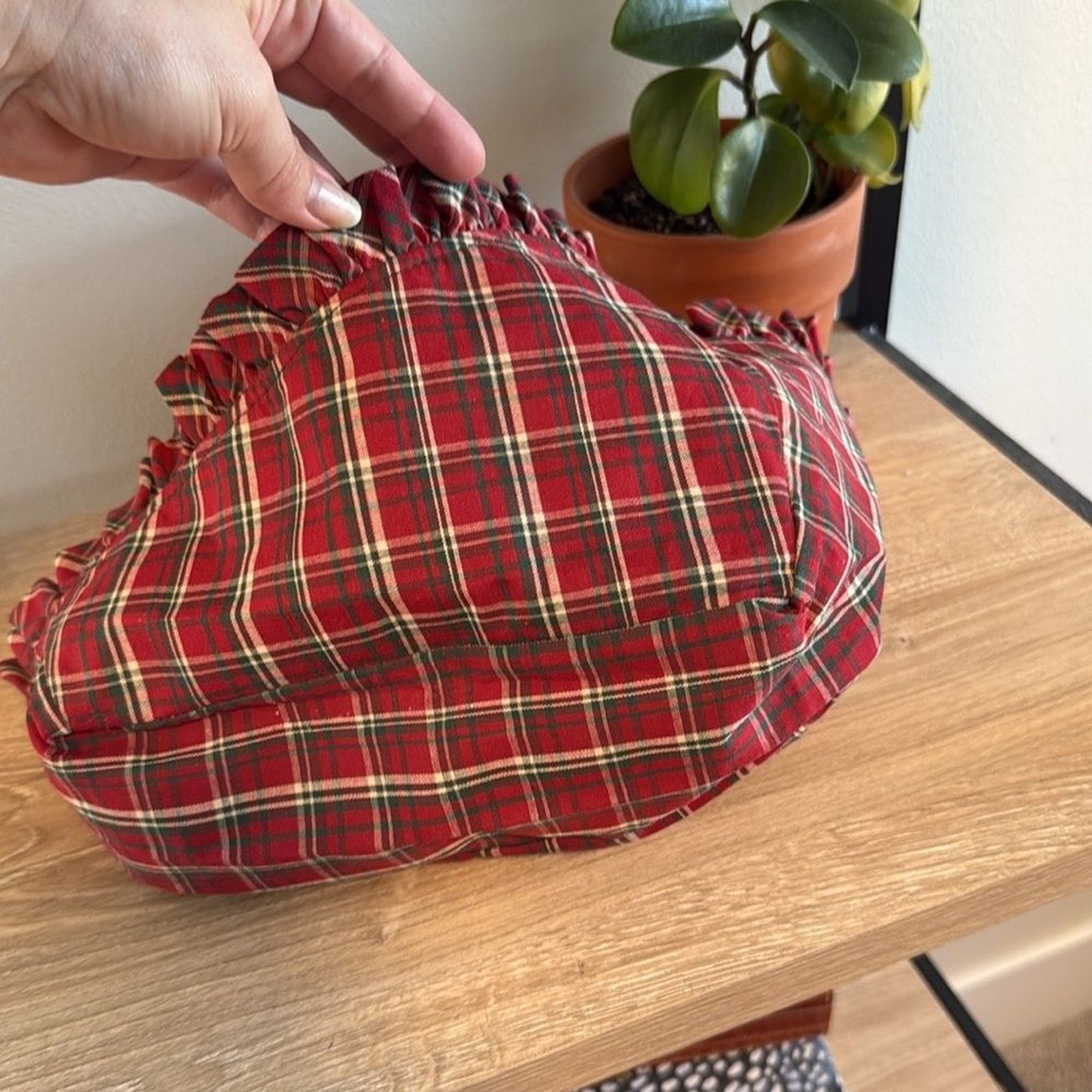 Longaberger Red Tartan Plaid Basket Liner