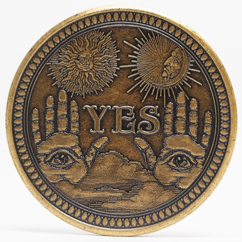 Oracle Yes/No Decision Coin Bronze Finish by Dead on Paper-Made in the USA