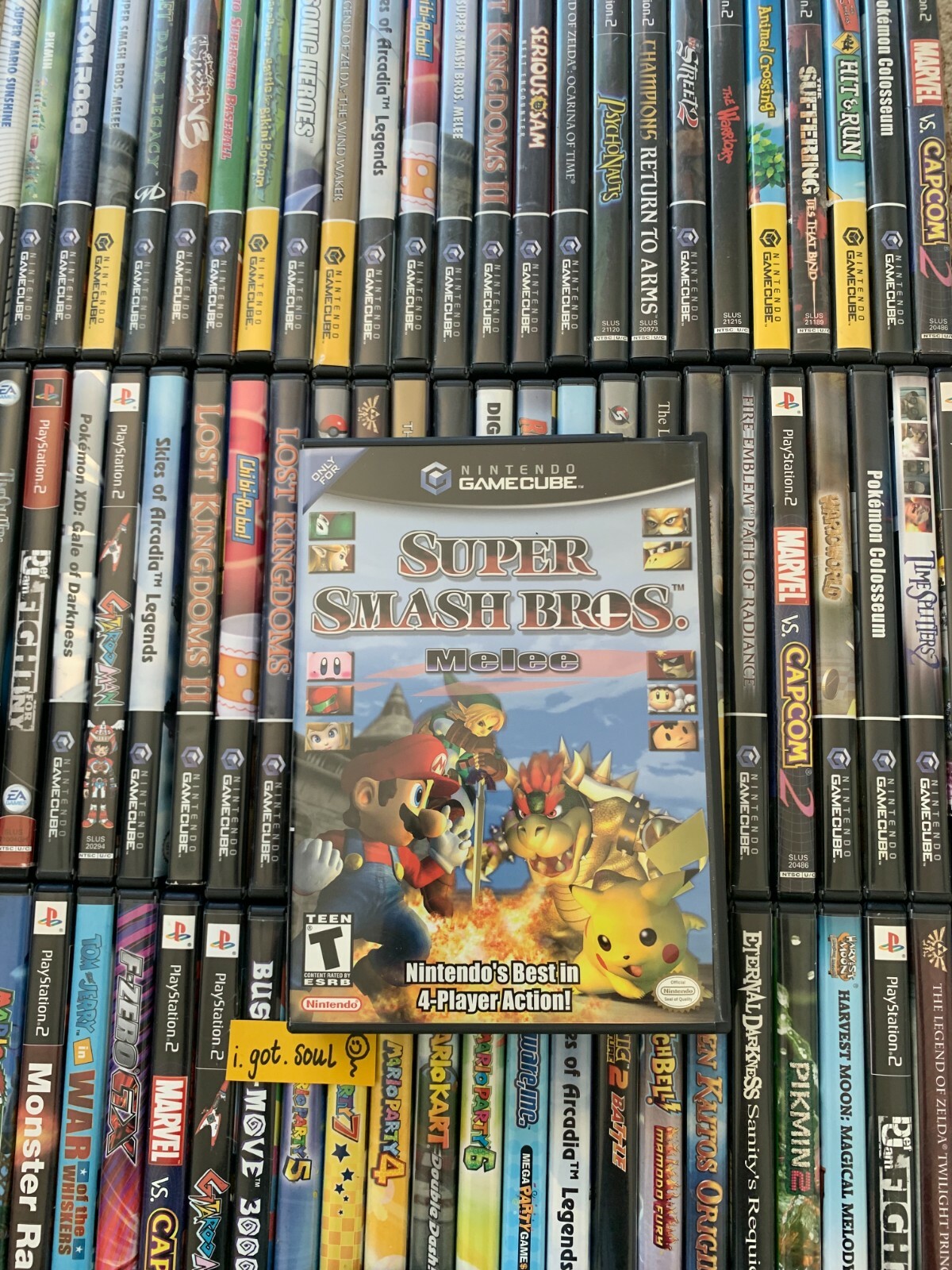 Super Smash Bros Melee ORIGINAL Black Case + Artwork ONLY Gamecube OEM - NO GAME