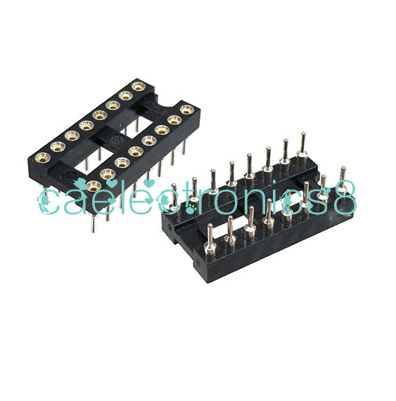 10PCS 16Pin DIP SIP Round IC Sockets Adaptor Solder Type Gold Plated Machined