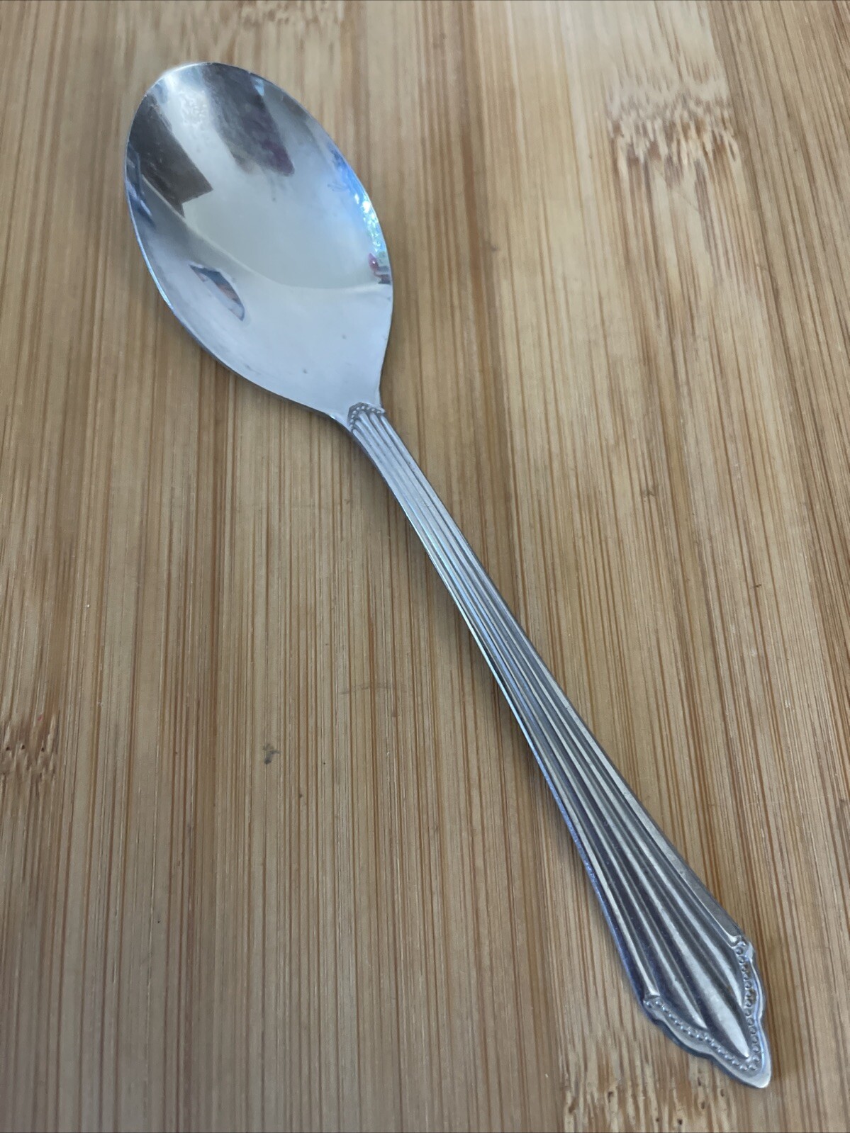 Farberware FRW2 Satin Stainless Ridges Beaded Pointed TEASPOON 6 1/8"