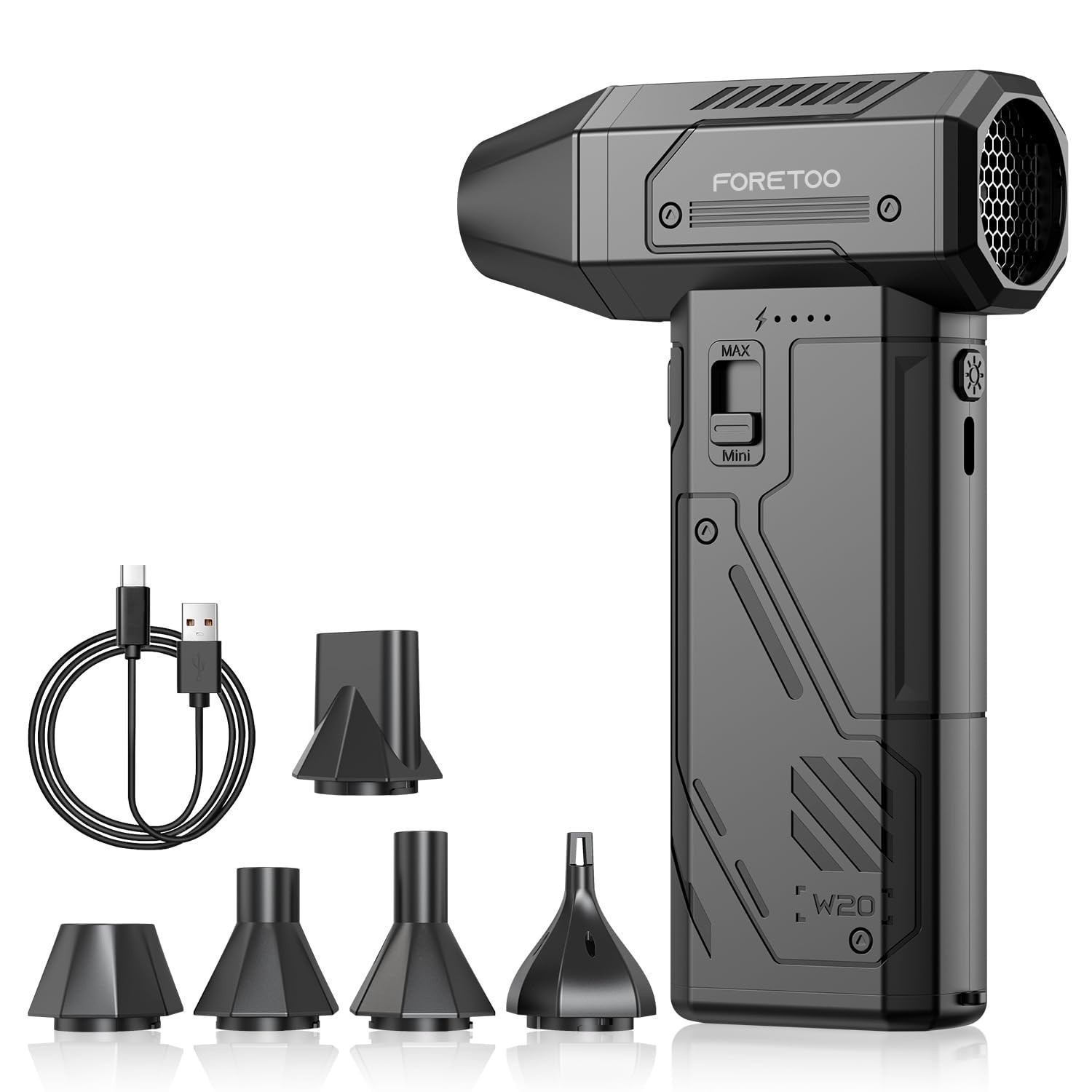 High-Power Cordless Air Duster 130,000 RPM, Adjustable Speed, Fast Charging for