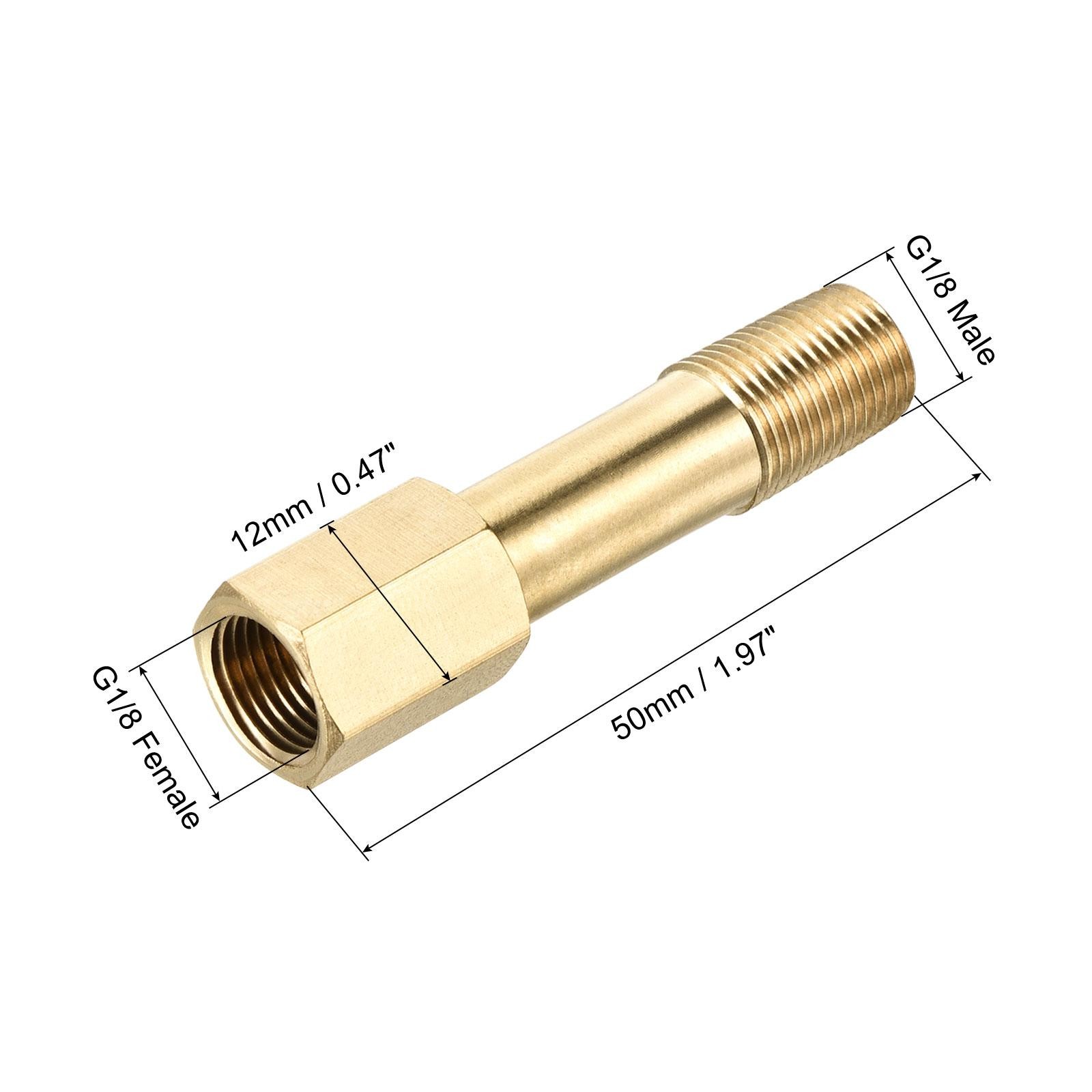 Brass Pipe Fitting G1/8 Adapter 50mm Extension Connector Hex Coupling
