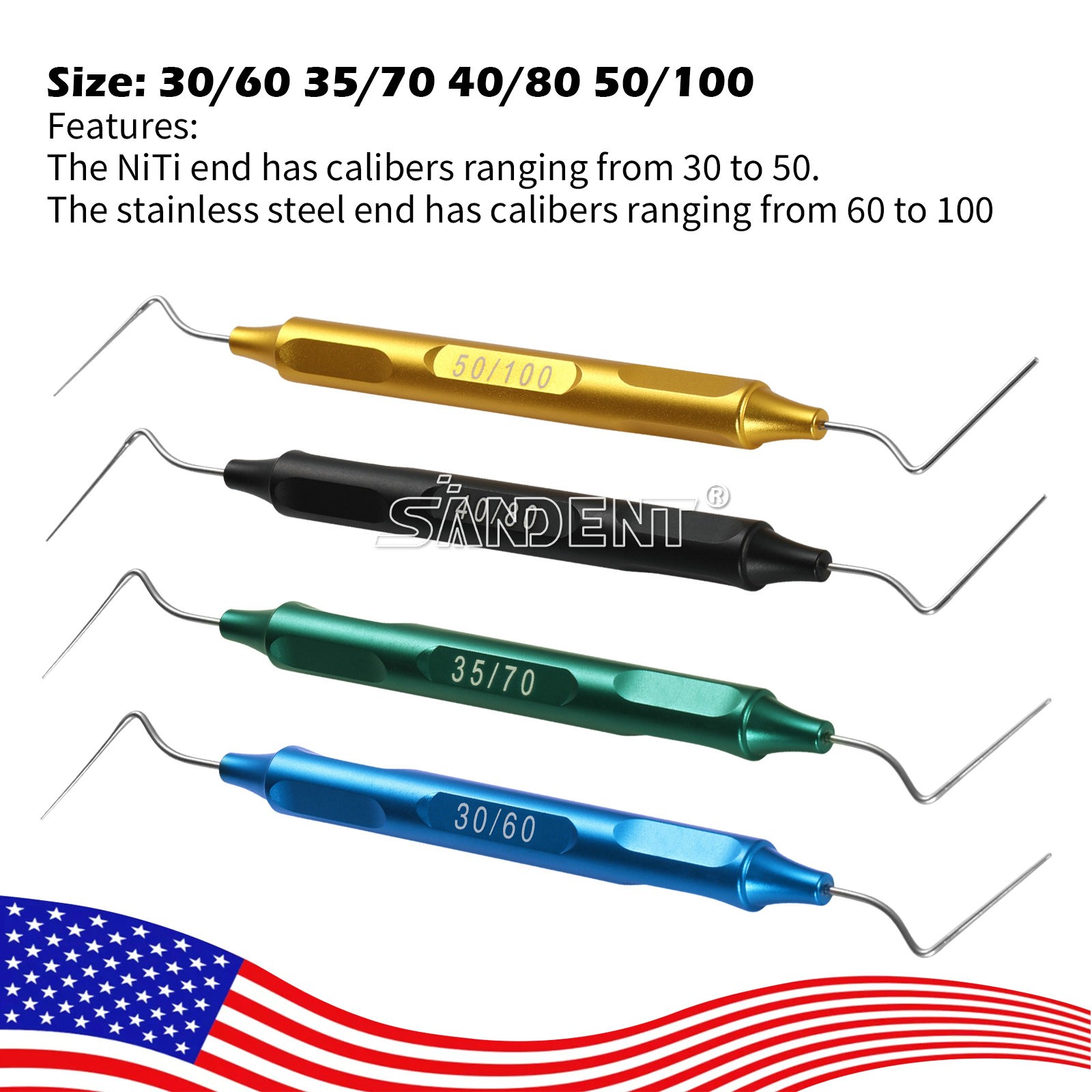 Dental Endo Hand Plugger Tip Root Canal Filling Vertical Pressurizer Presser