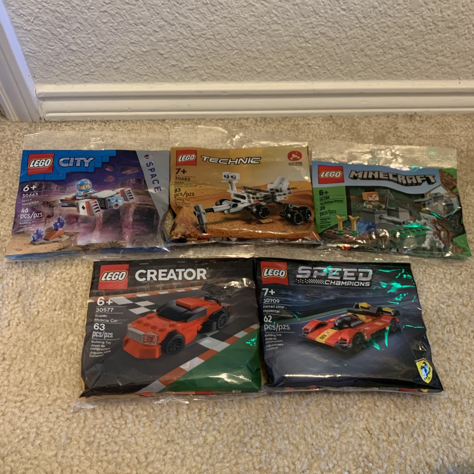 Lego Polybags 30663 30672 30394 30577 30709 Lot of 5! New!! Sealed!!