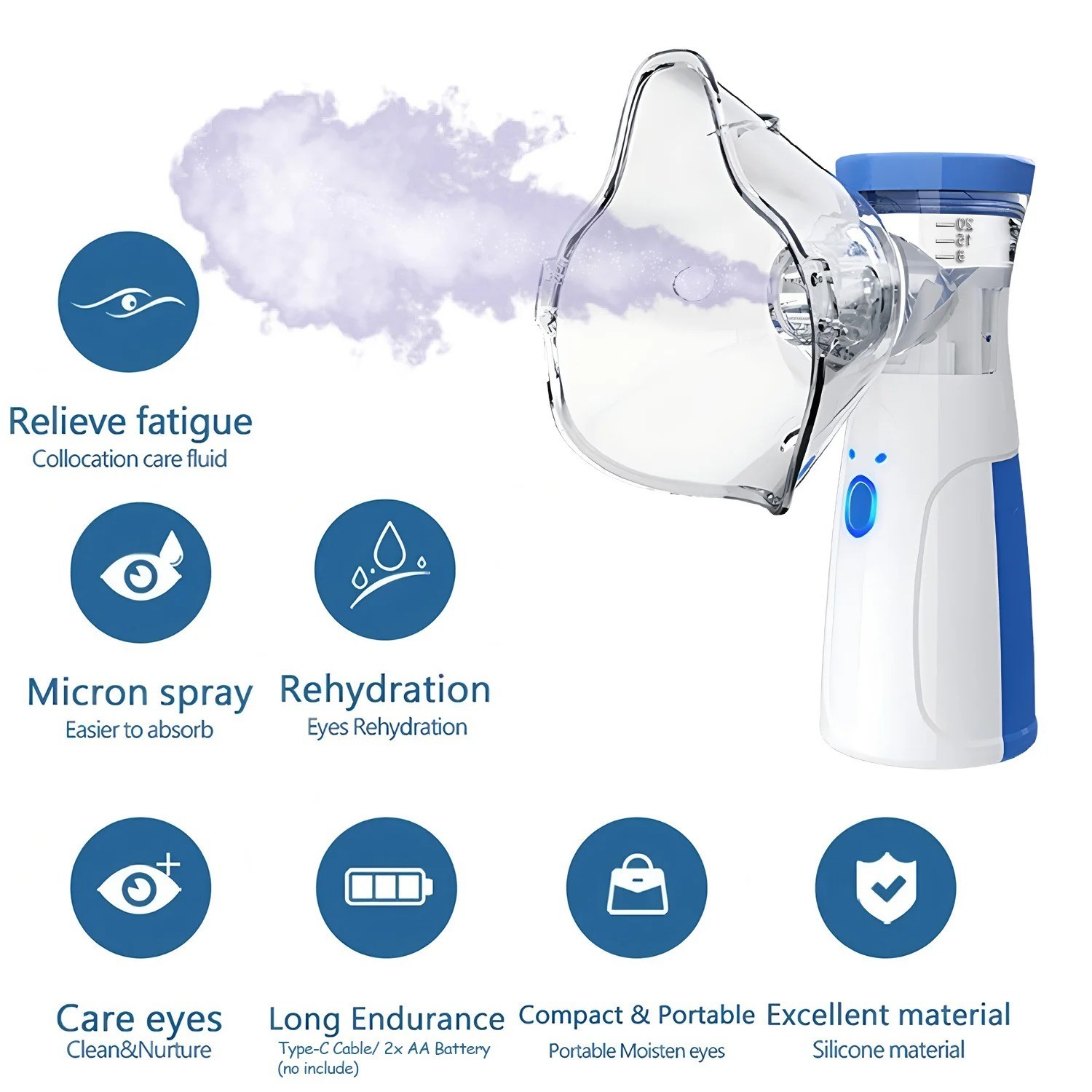 Portable Nano Facial Steamer - Cool Mist Spray for Skin Hydrating - Face Humidif
