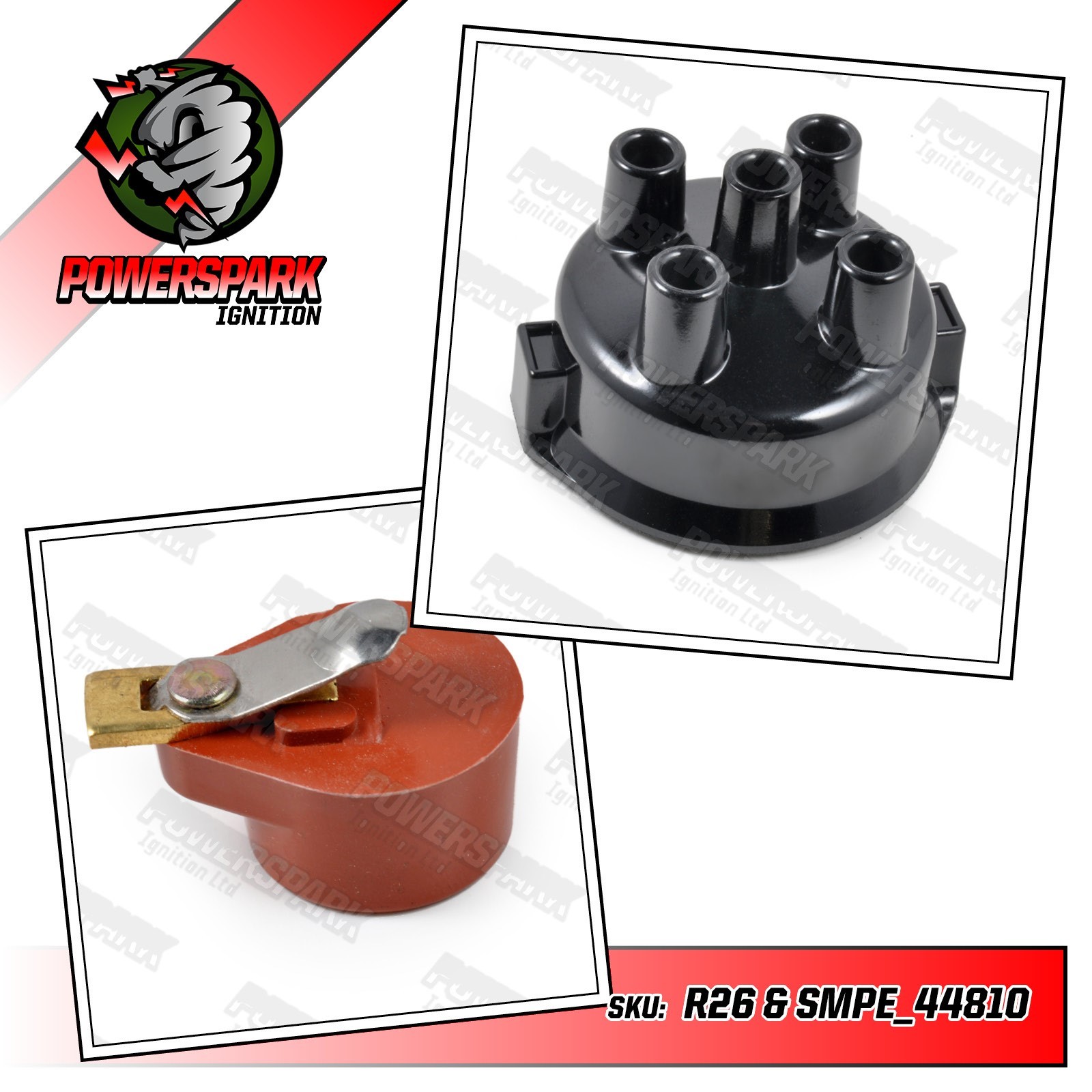 Delco 4 Cylinder Distributor Cap and Rotor Arm Bedford Triumph Vauxhall