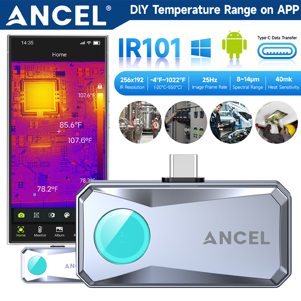 2024NEW! ANCEL IR101 MINI Thermal Imaging Infrared Camera For IOS Iphone Andriod