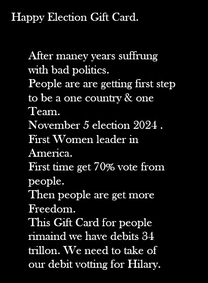 Happy election Gift card November 2024