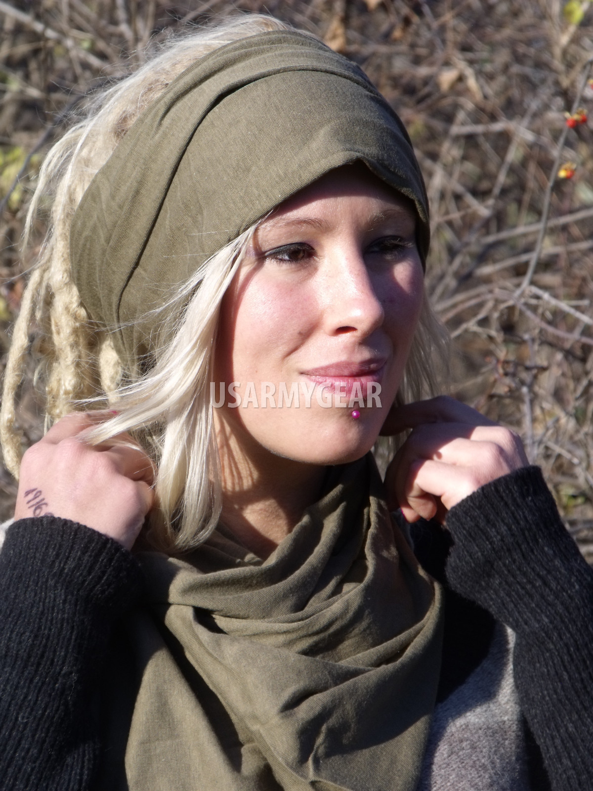 2 USMC Neckerchief Cotton Knit Coyote Brown USGI Headwrap Marine Scarf USA Made