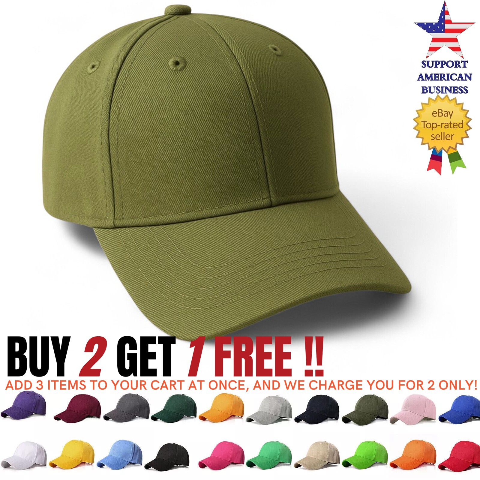 Solid Plain Baseball Cap Trucker Hats Blank Hat Ball Men Women Adjustable Size