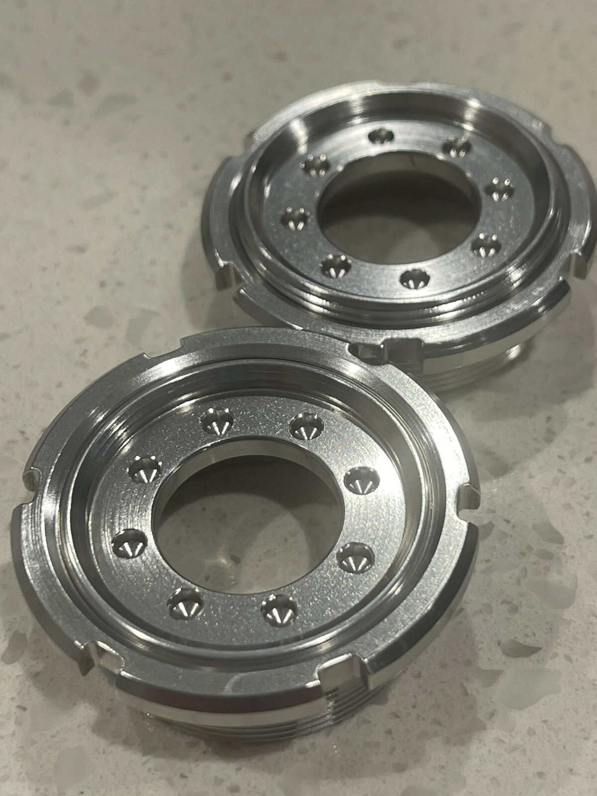 Aluminum Italian Bottom Bracket Cups  ITA Vintage Silver