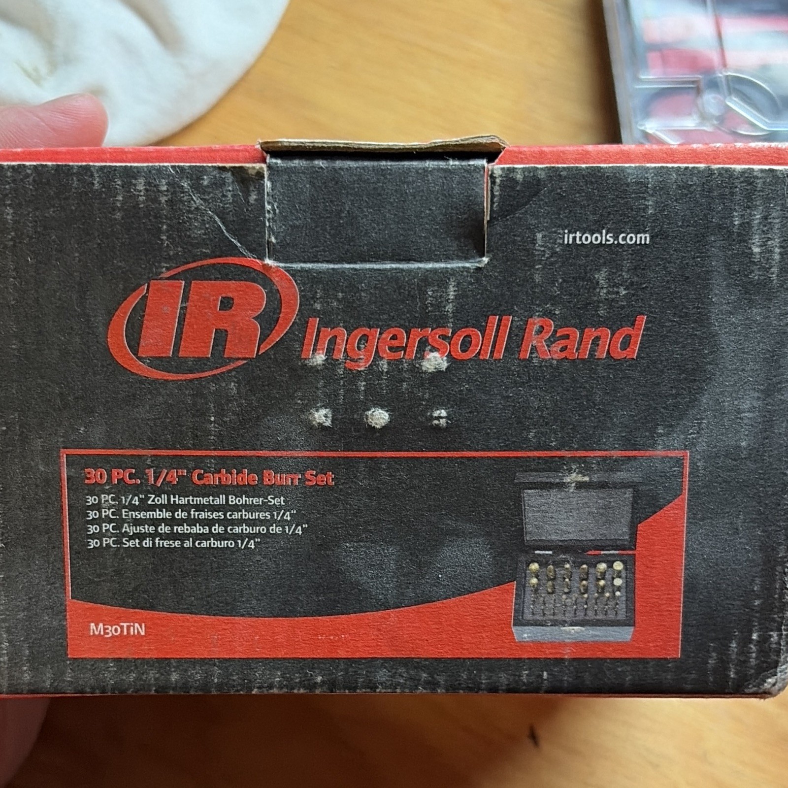 Ingersoll Rand M30TiN 30pc 1/4" Carbide Rotary Burr Die Grinder Bit Set