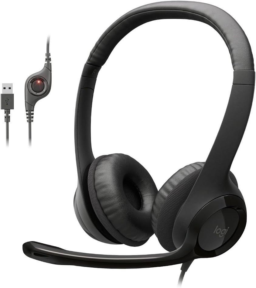 Logitech H390 USB Wired Stereo Headset Noise Canceling Mic Open Box