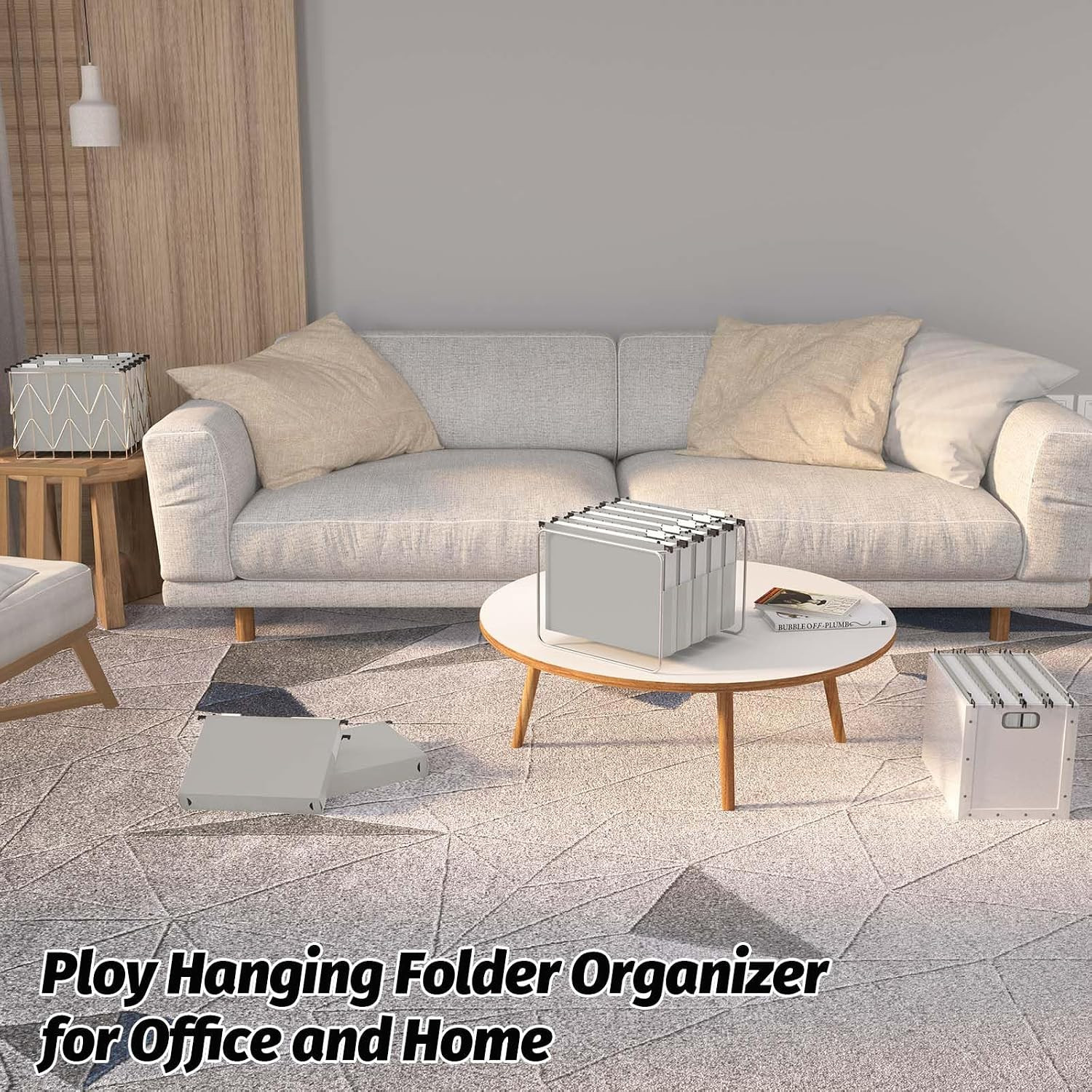 Extra Capacity Plastic Hanging File Folders, 12 Pack, Letter, Grey | Letter Size