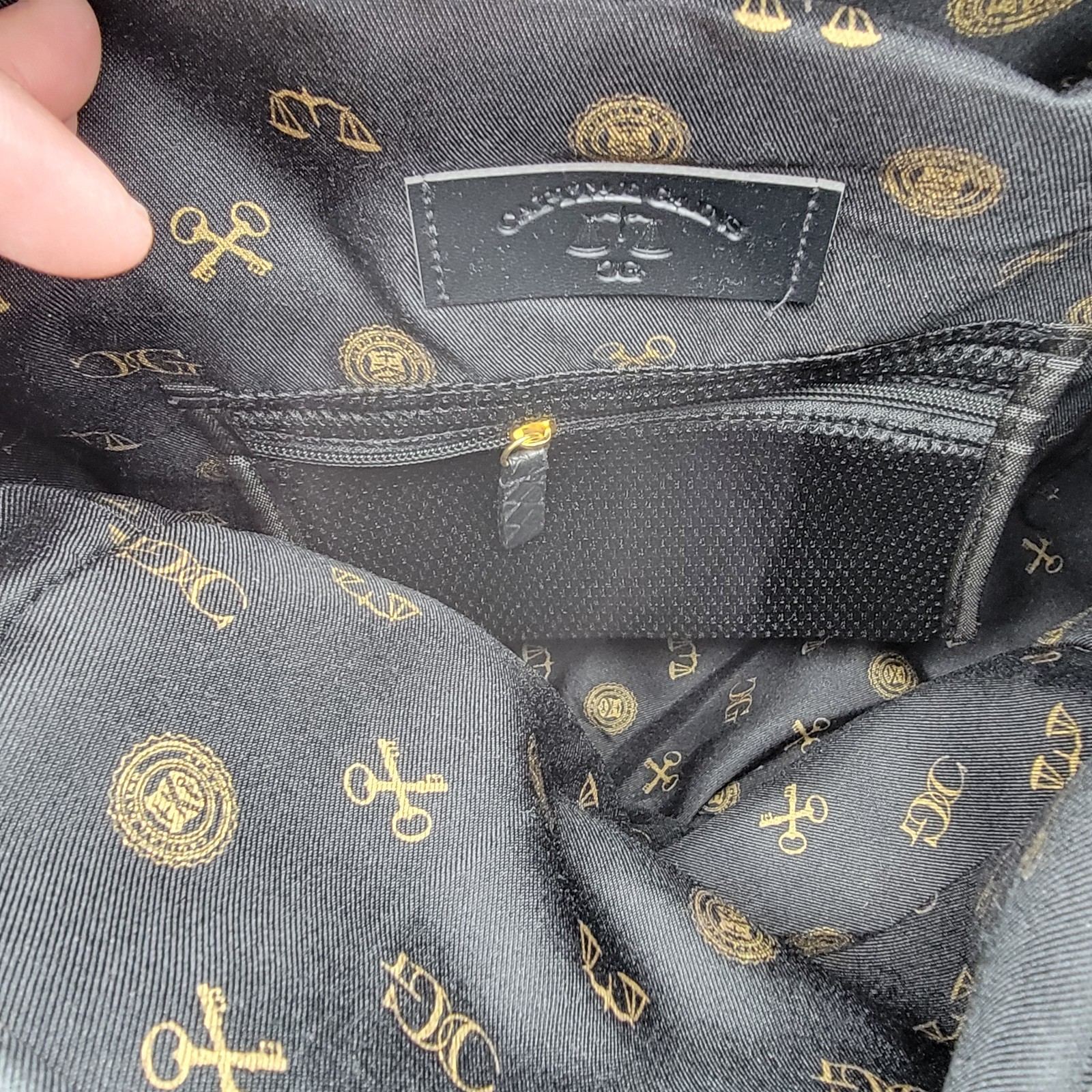 Capital Gains Black Woven Backpack + Strapback Hat Bundle NWT Gold Logo