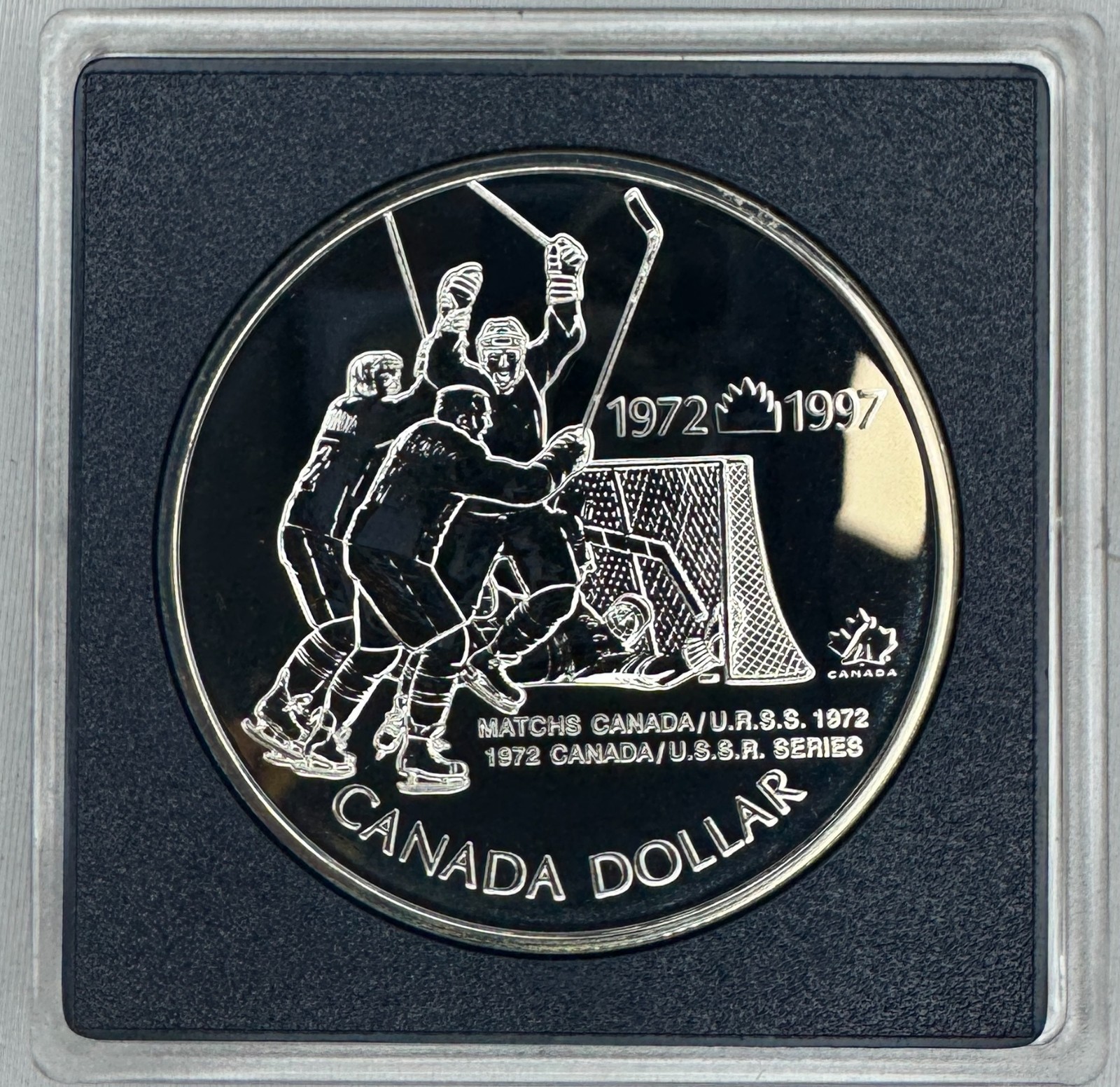1997 BU Canada and USSR Hockey 1972 Sterling Silver Dollar RCM Uncirculated Coin