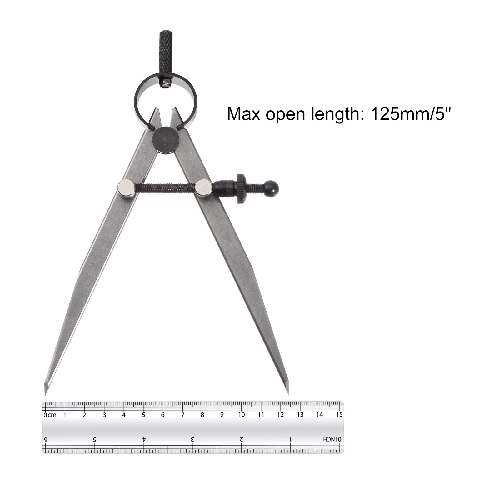 Spring Joint Caliper 5" Carbon Steel Spring Divider Caliper w Solid Nut Flat Leg