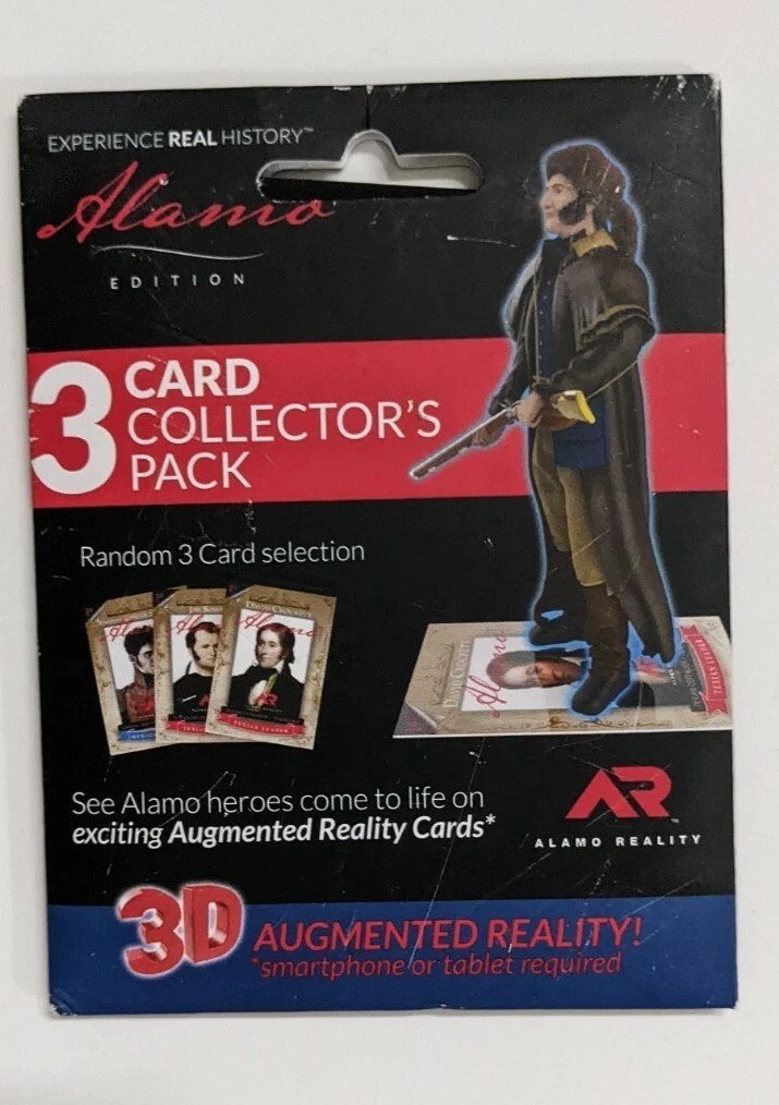 Alamo Reality Collectible Trading Cards 3-Card collector's pack 3D AR Augmented
