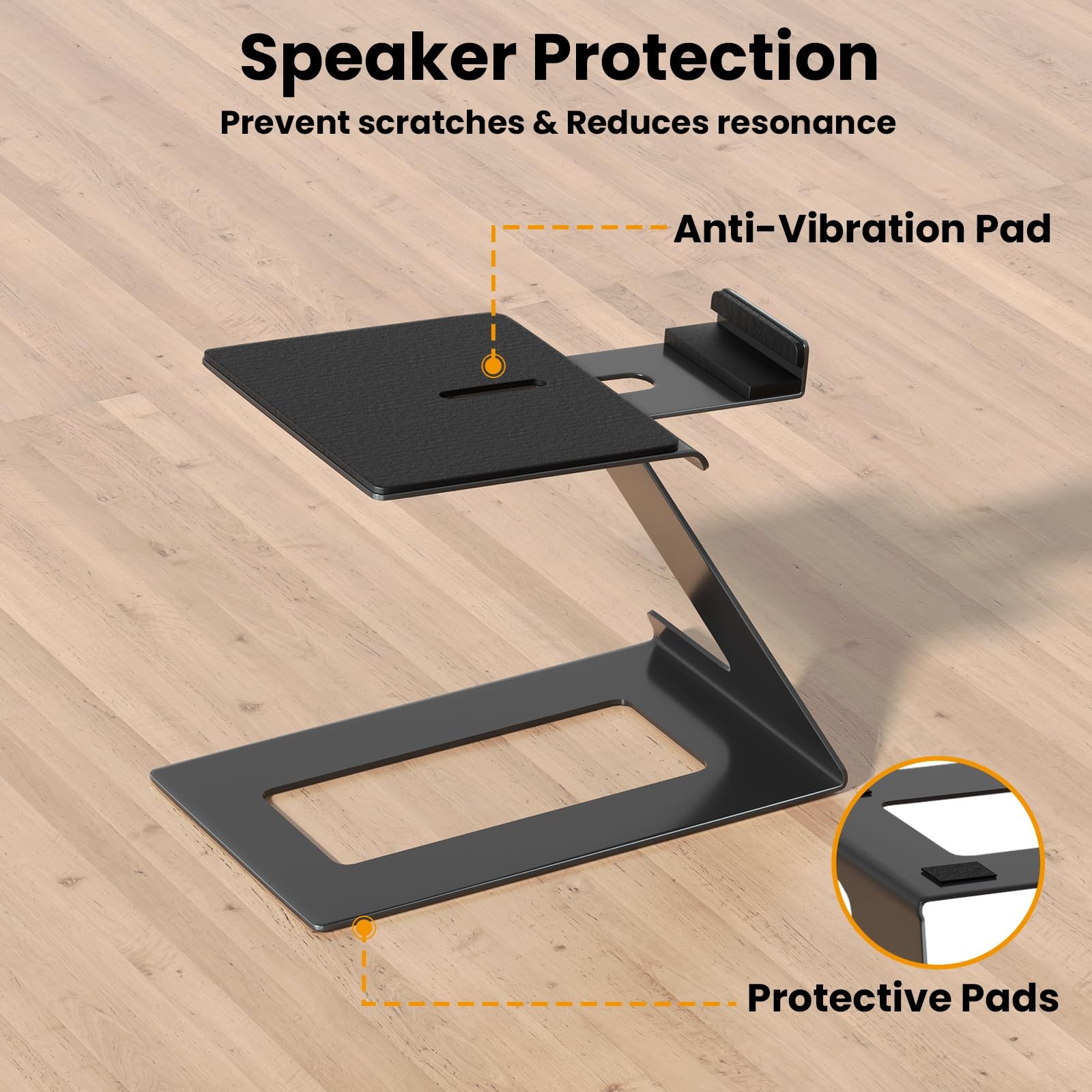 Desktop Speaker Stands Pair, Speaker Riser for Most Small & Medium Bookshelf ...