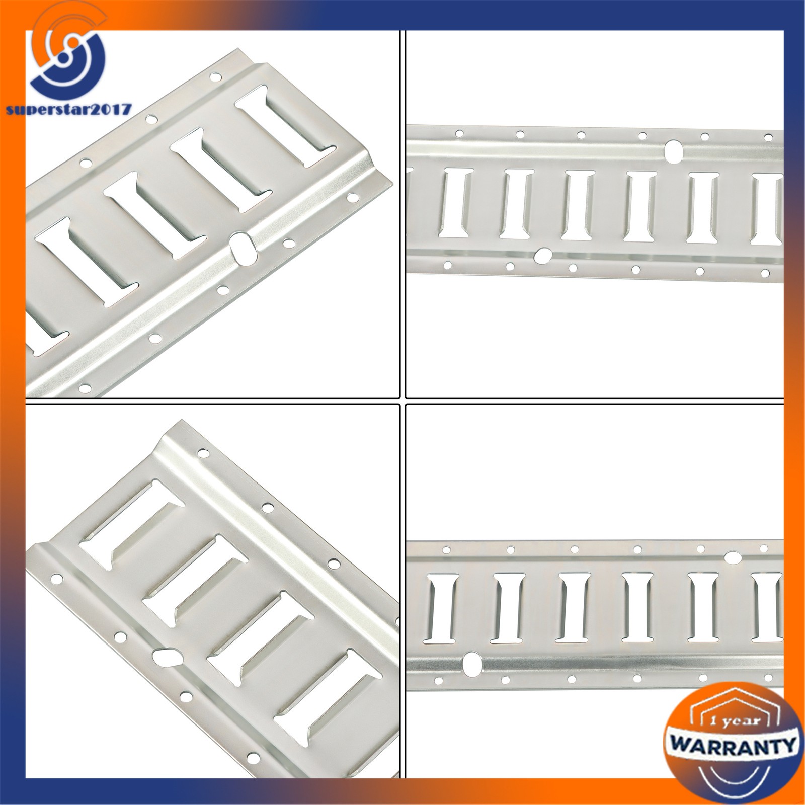 28PCS E-Track Kit 4x 5' Rails 8x Caps Straps O Rings Galvanized Silver