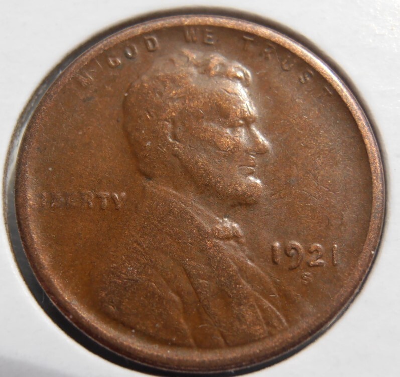 1921 S Lincoln Cent, Low Mintage, Extra Fine (21S-5)