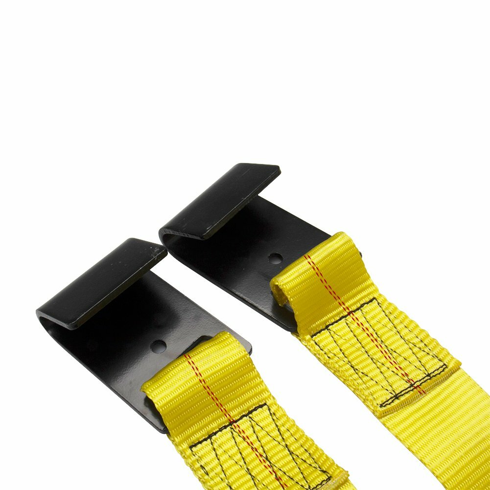 2 Pack Adjustable Tow Dolly Basket Straps With/ Flat Hook Tie Down Bonnet 17-21"