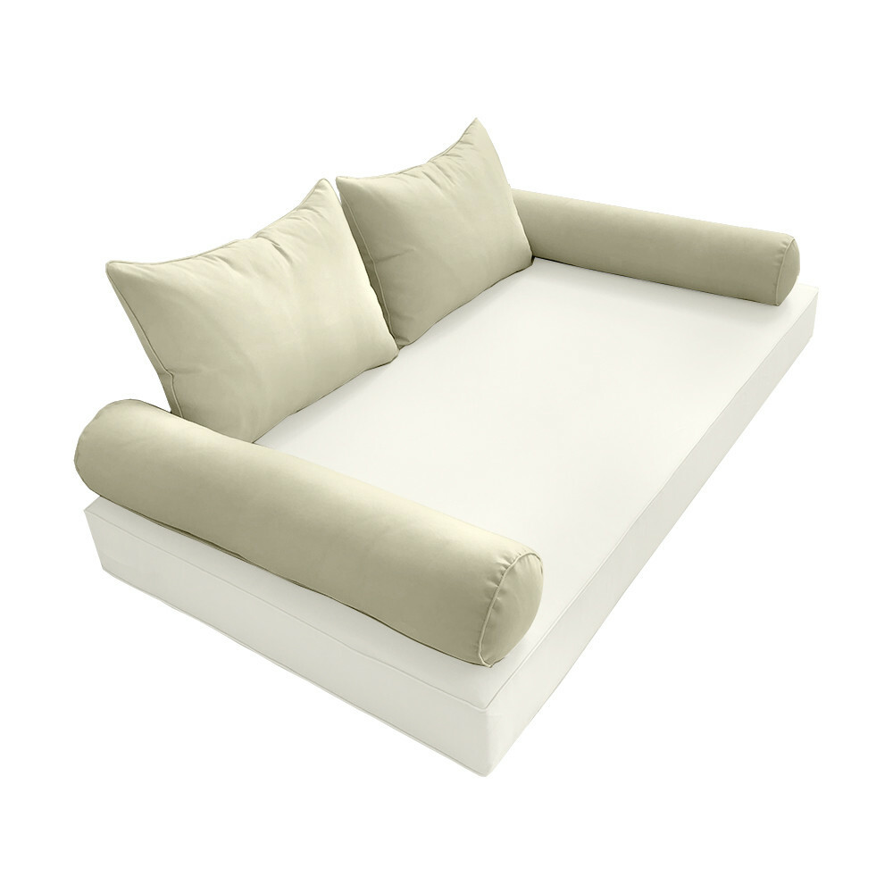 |SLIPCOVER ONLY| S4 Outdoor Bolster Backrest Pillow Covers Pipe Trim Twin AD005