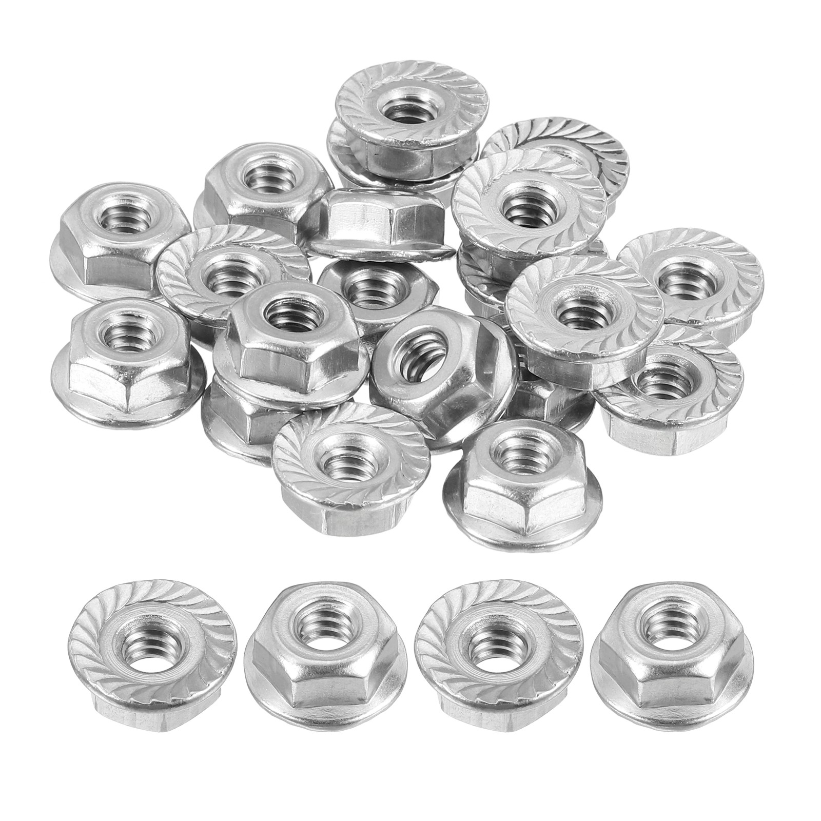 #10-24 Serrated Flange Hex Lock Nuts, 20Pcs 304 Stainless Steel Flange Nut