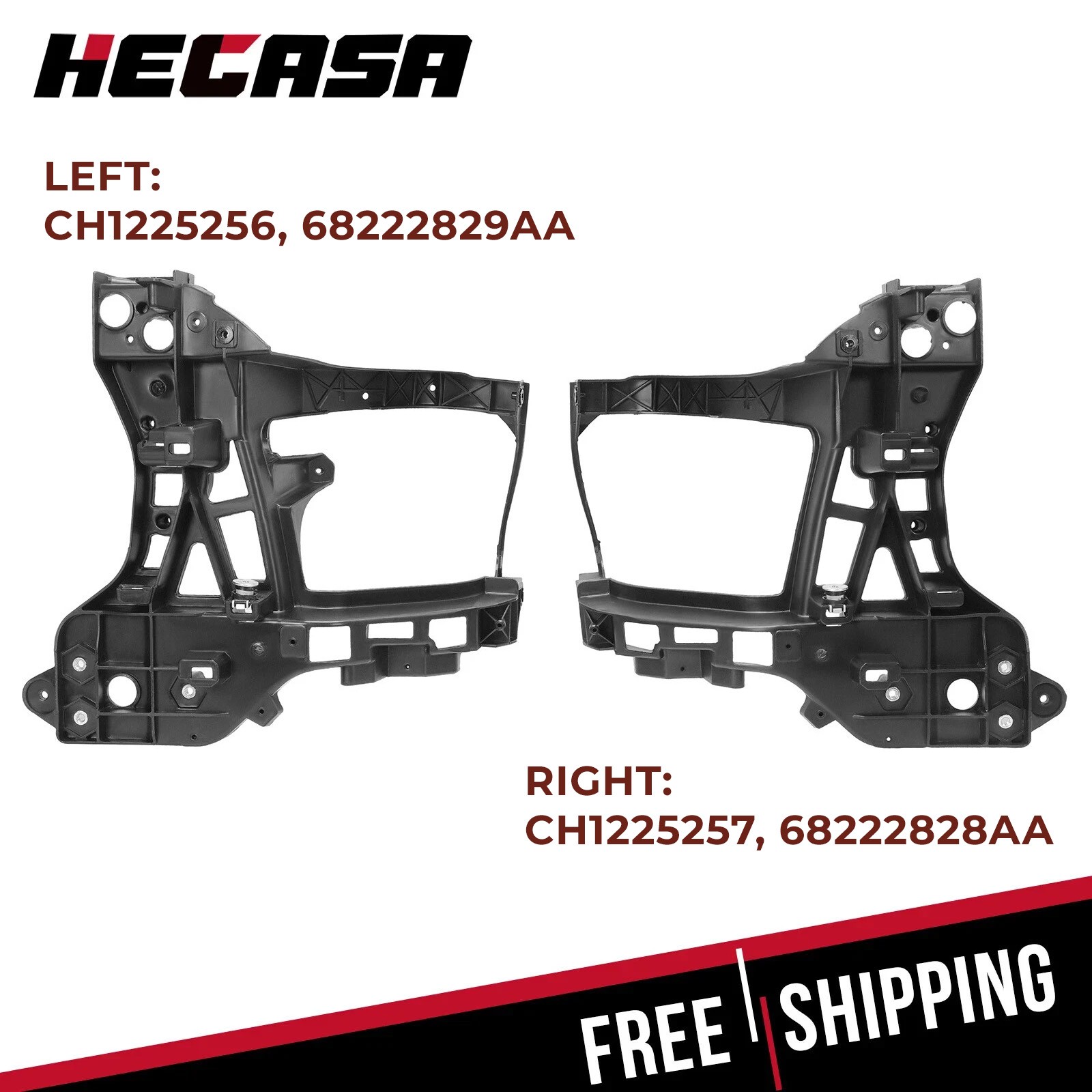 Pair Radiator Support Headlight Bracket For 2013-2024 Ram 2500 3500 1500 Classic