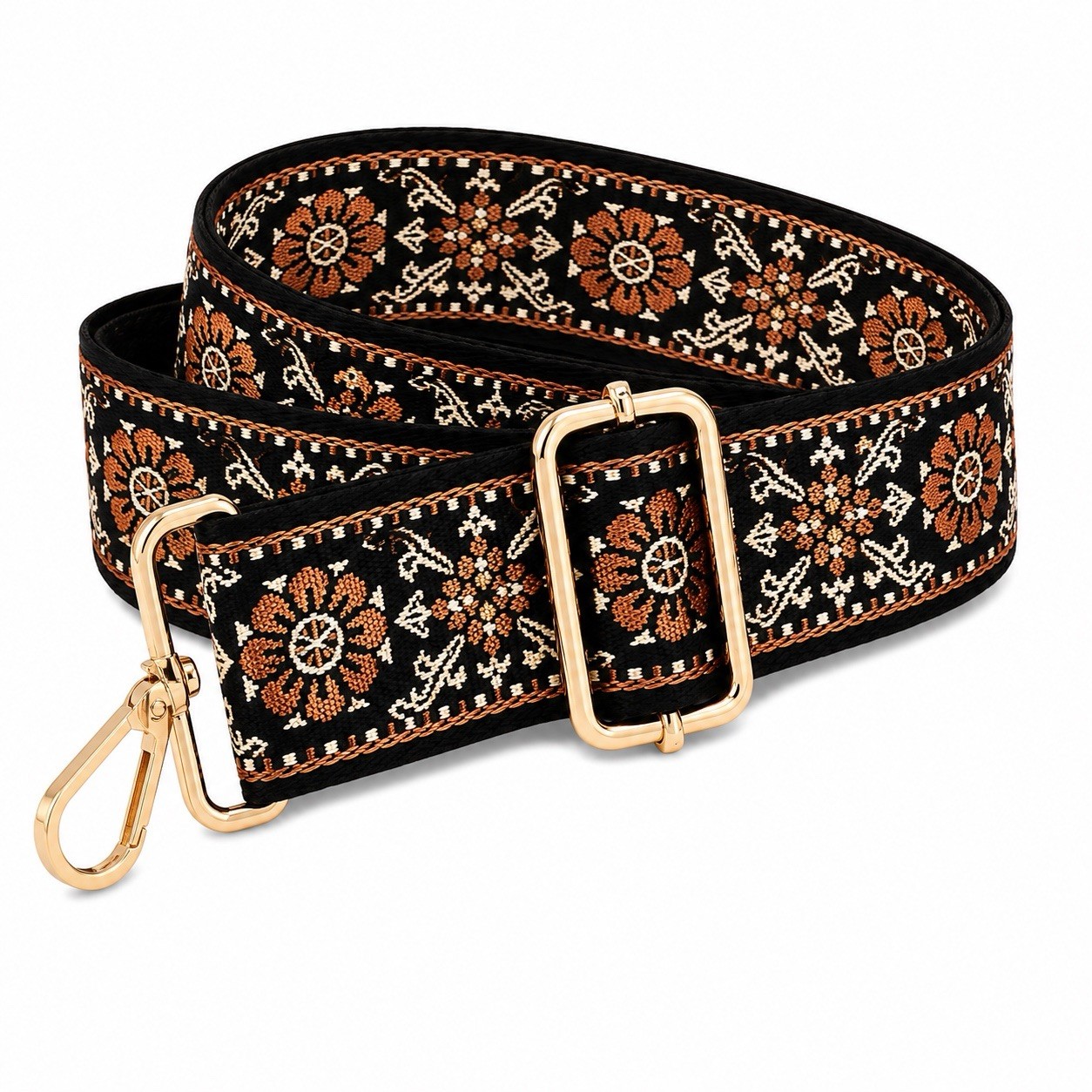 Adjustable Woven Purse Strap Replacement Crossbody Bag Strap Gold Hardware