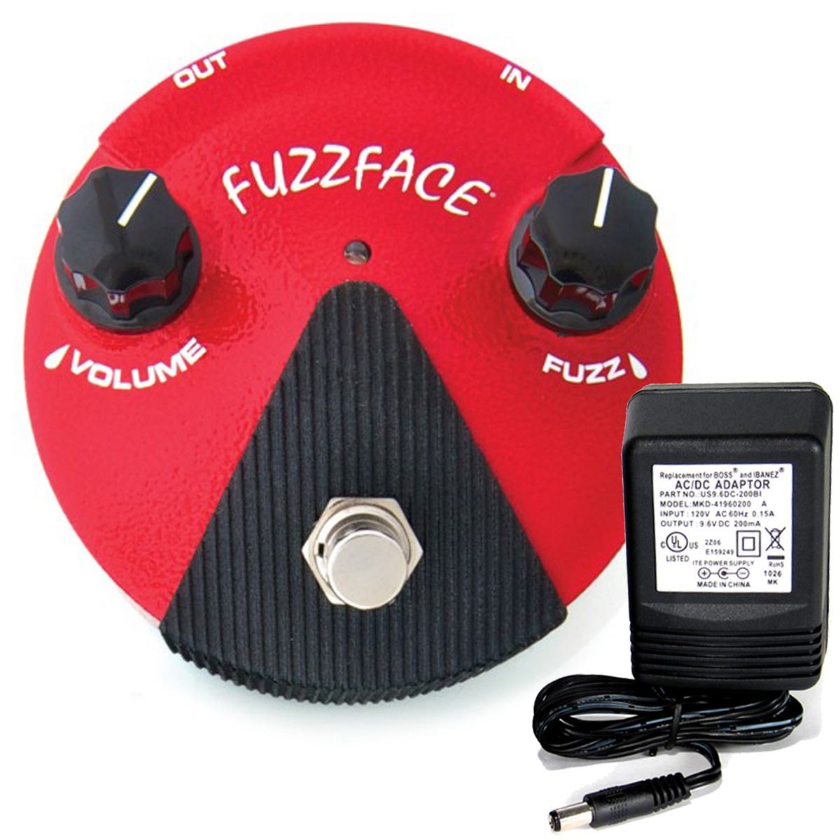 Dunlop FFM2 Germanium Fuzz Face Mini pedal w/ 9v power supply