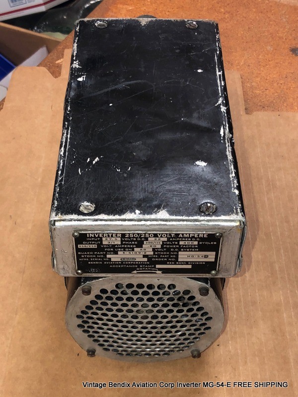Vintage Bendix Aviation Corp Inverter MG-54-E FREE SHIPPING