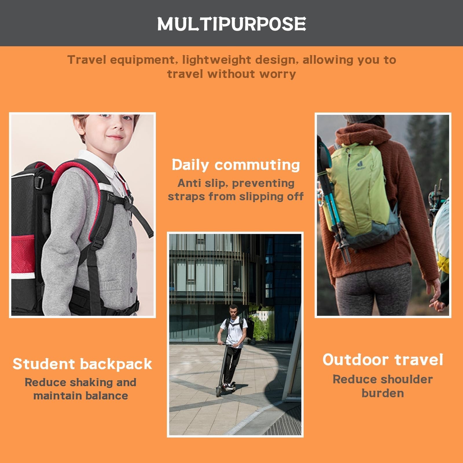 Backpack Chest Strap 2pcs Heavy Duty Adjustable Backpack Sternum Strap Chest ...