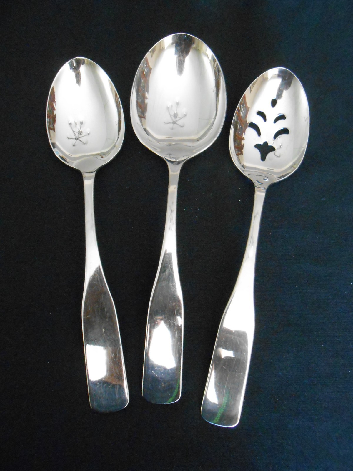 3 Pc Oneida Community CIMARRON Stainless Mixed Lot Stainless SERVING SPOONS