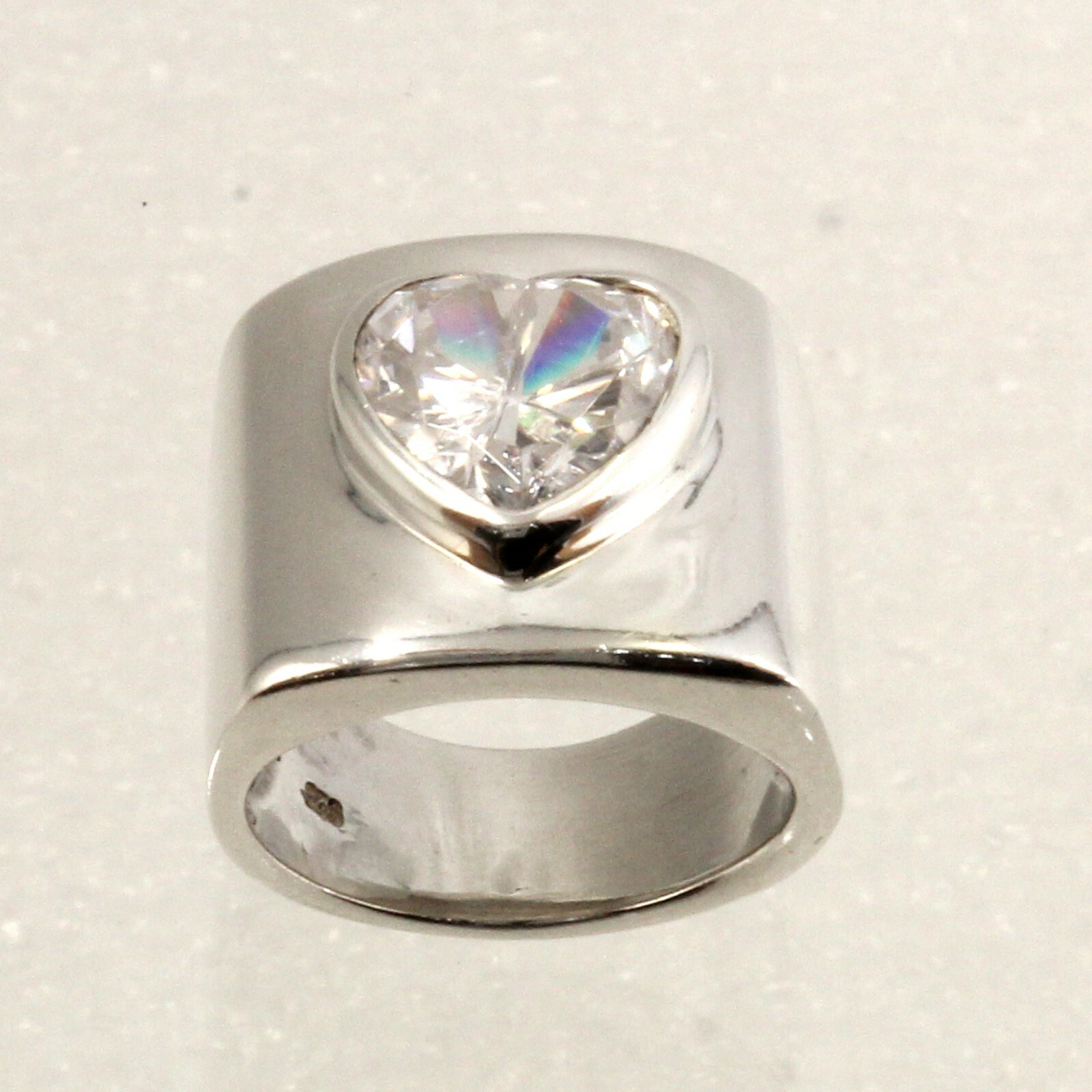 Solid Sterling Silver .925 Handmade Cubic Zirconia Solitaire Ring TPJ