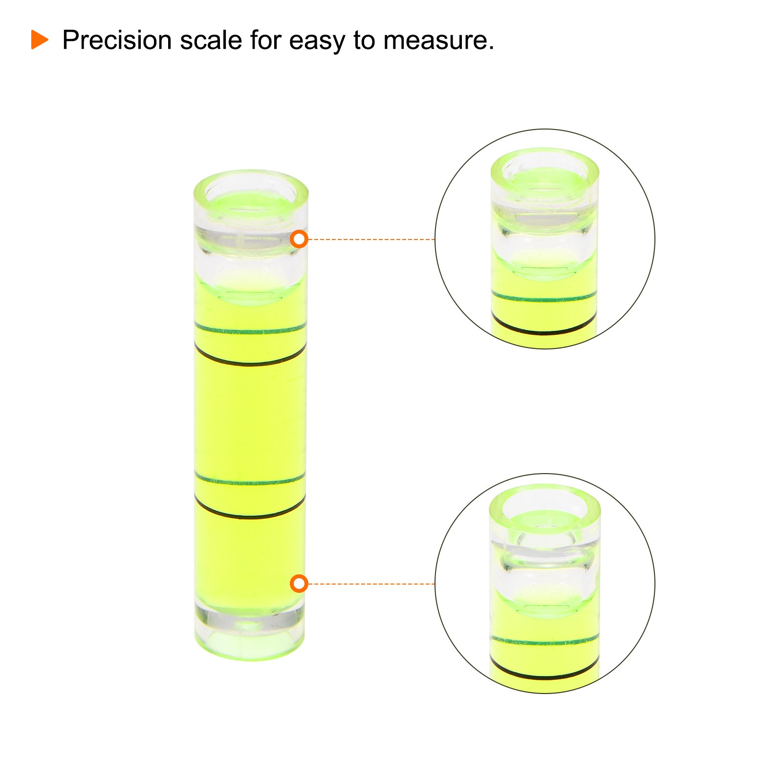 10pcs Small Cylindrical Bubble Level Vials 8x35mm Levels Measuring Tools
