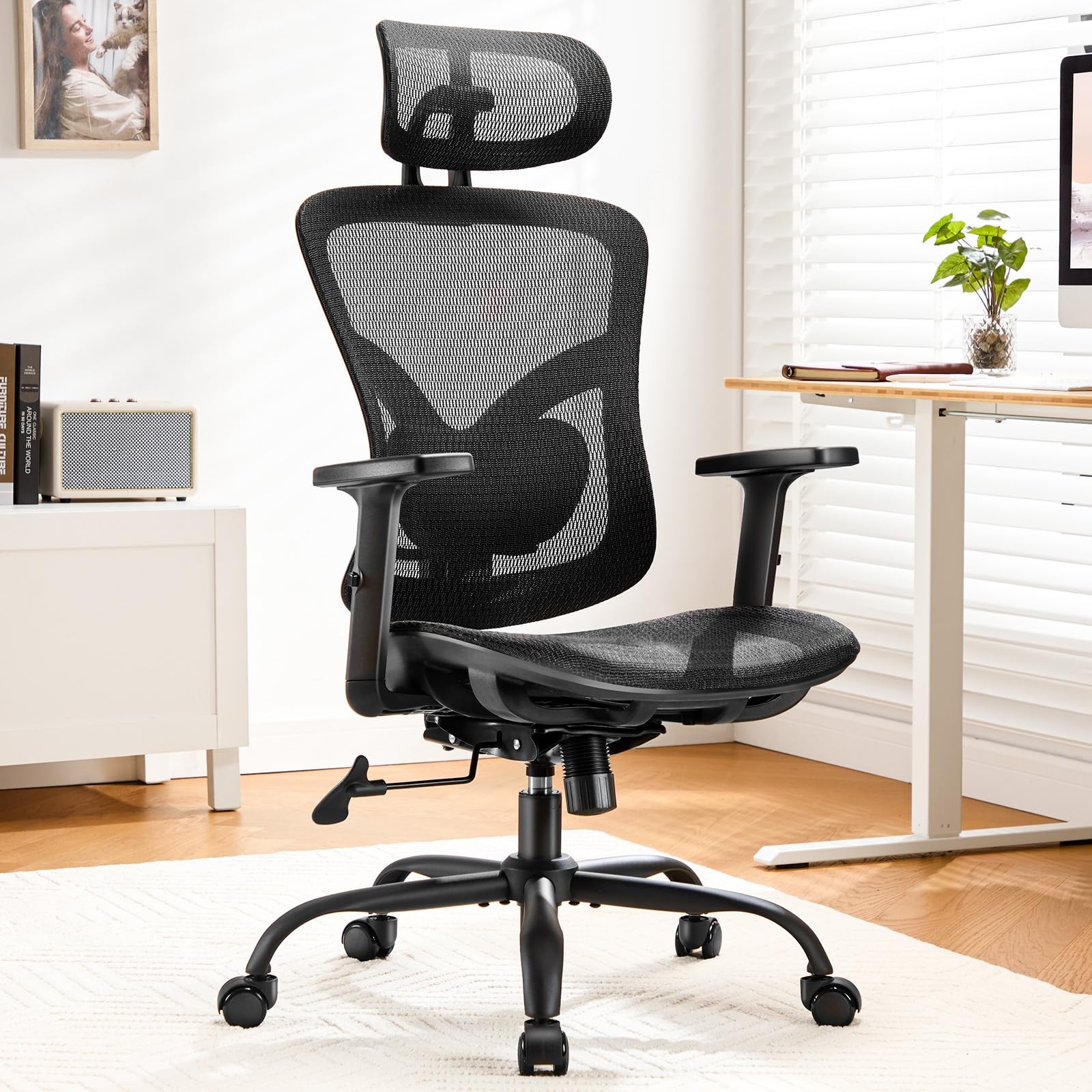 Marsail Ergonomic Mesh Office Chair,Ergonomic Dsk Chair with 2D Headrest,Adju...