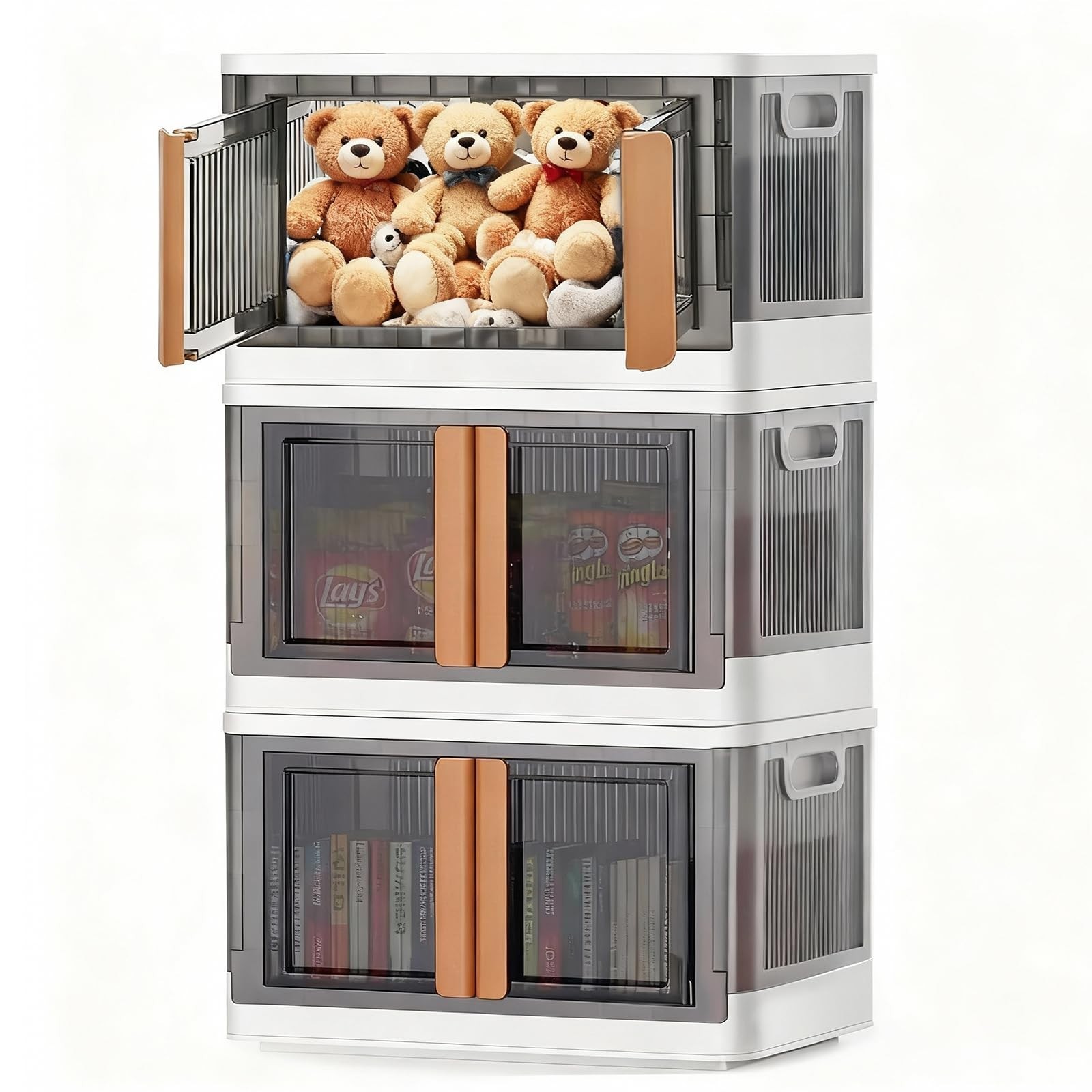19 gallon Storage Bins Plastic Collapsible Closet Organizer Home Storage