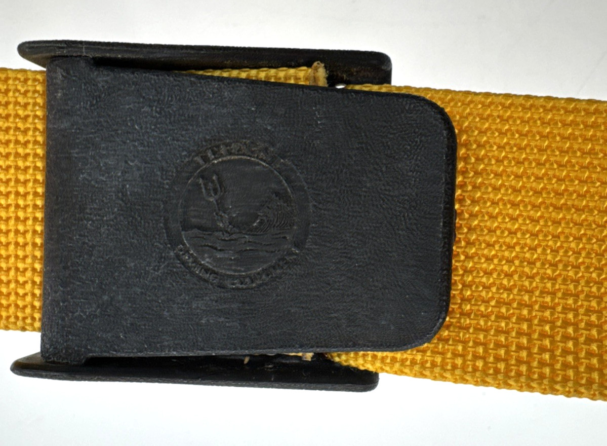 Vintage Diving Belt With 3 Lead Weights Quick Release Buckle Yellow Scuba Dive