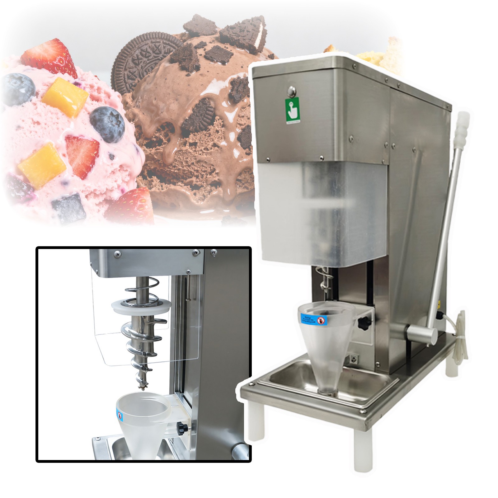Commercial Stainless Steel Fruit Yogurt Ice Cream Mixer Mixing Machine 110V