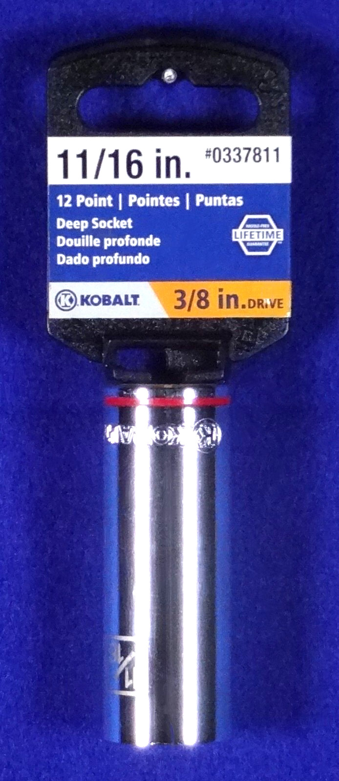 KOBALT 11/16" STANDARD (SAE) 12 POINT DEEP SOCKET (3/8" DRIVE)( PART # 337811 )