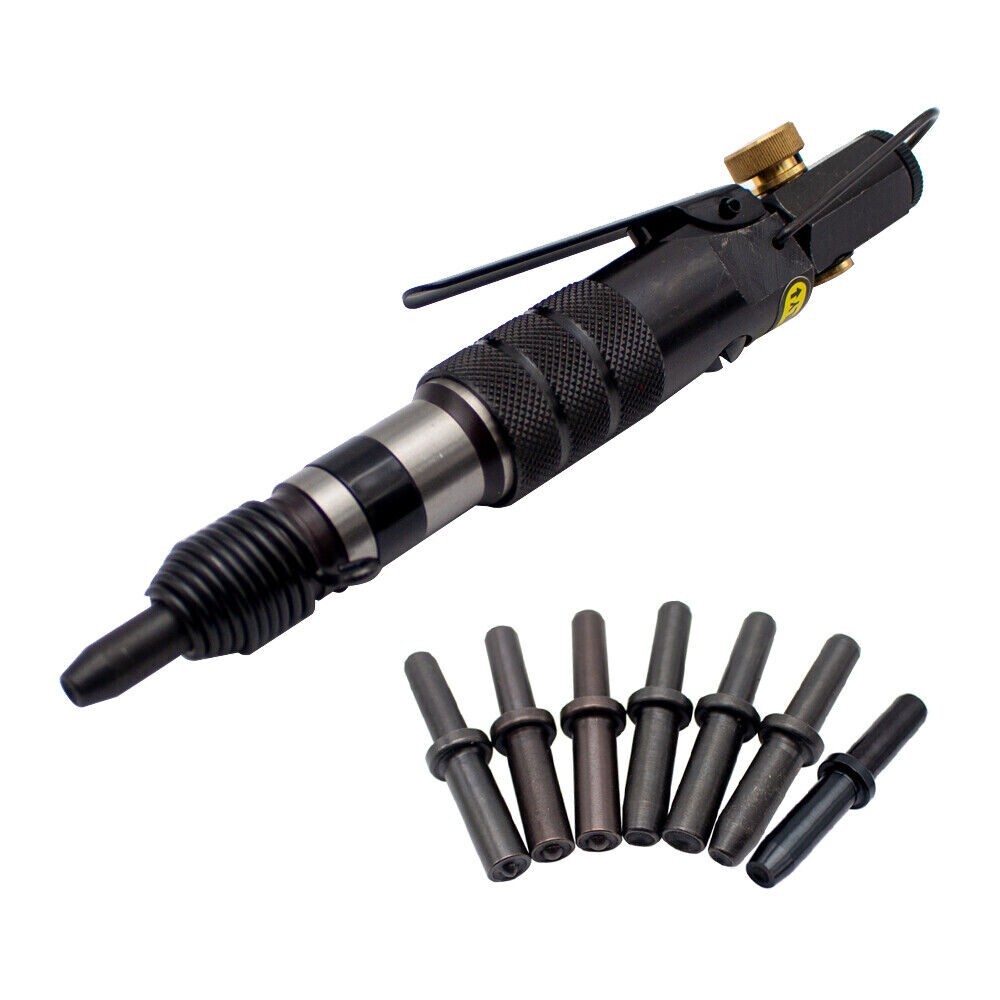 New Pneumatic Straight Riveter GB827 Air Straight Riveting Tools with 8PCS Heads